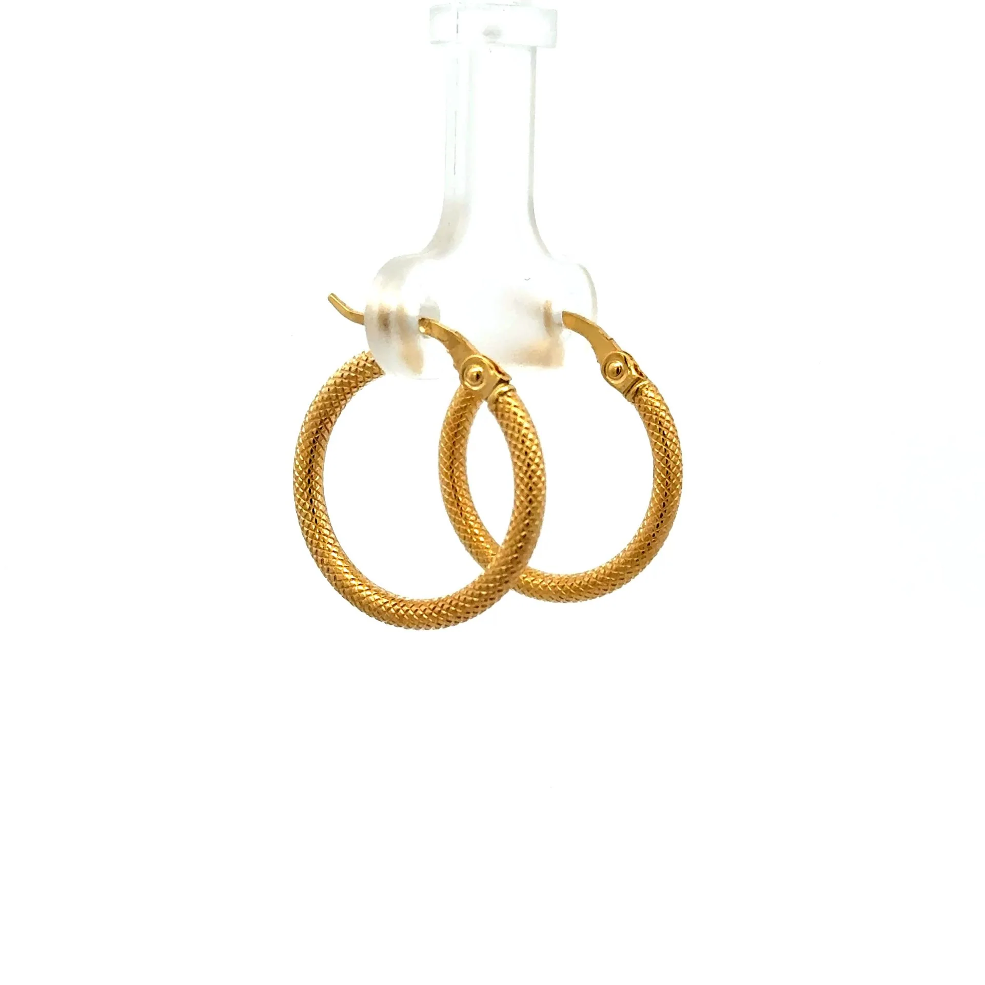 Earrings Textured Hoops 20 2mm 10K - Image 3