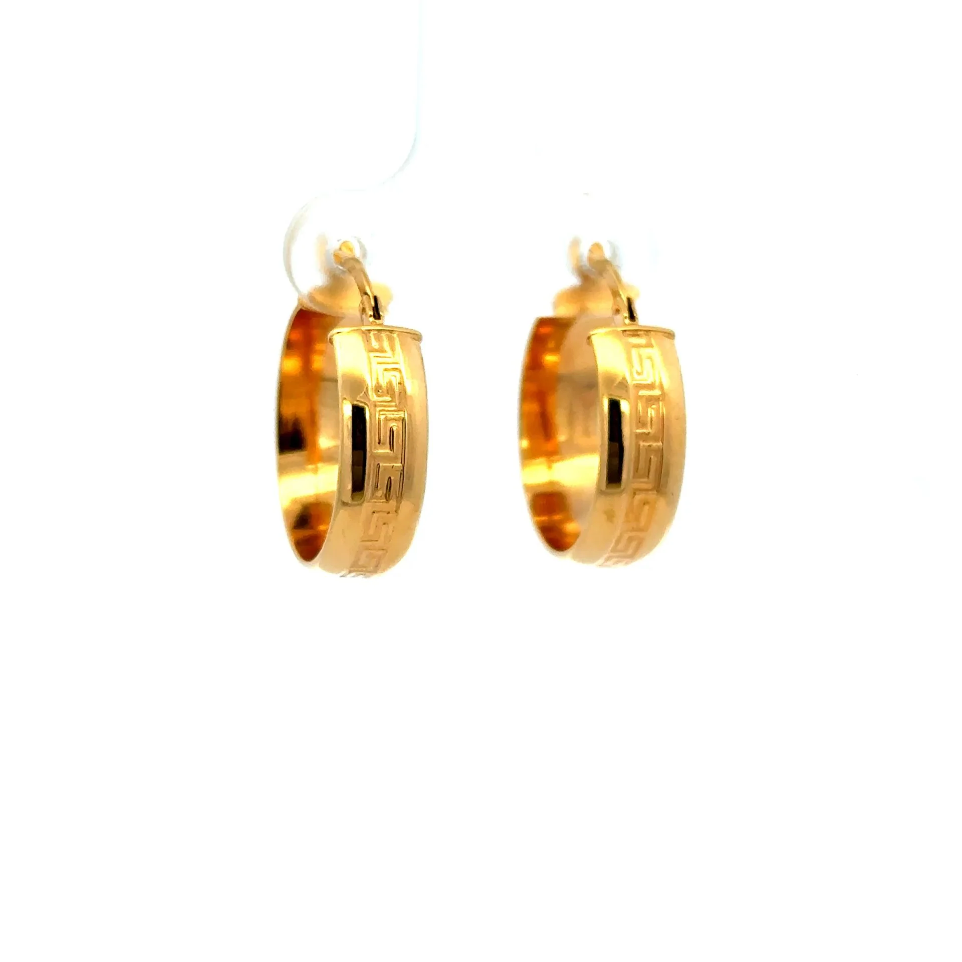 Earrings Textured Hoops 20.5 6mm 10K - Image 3