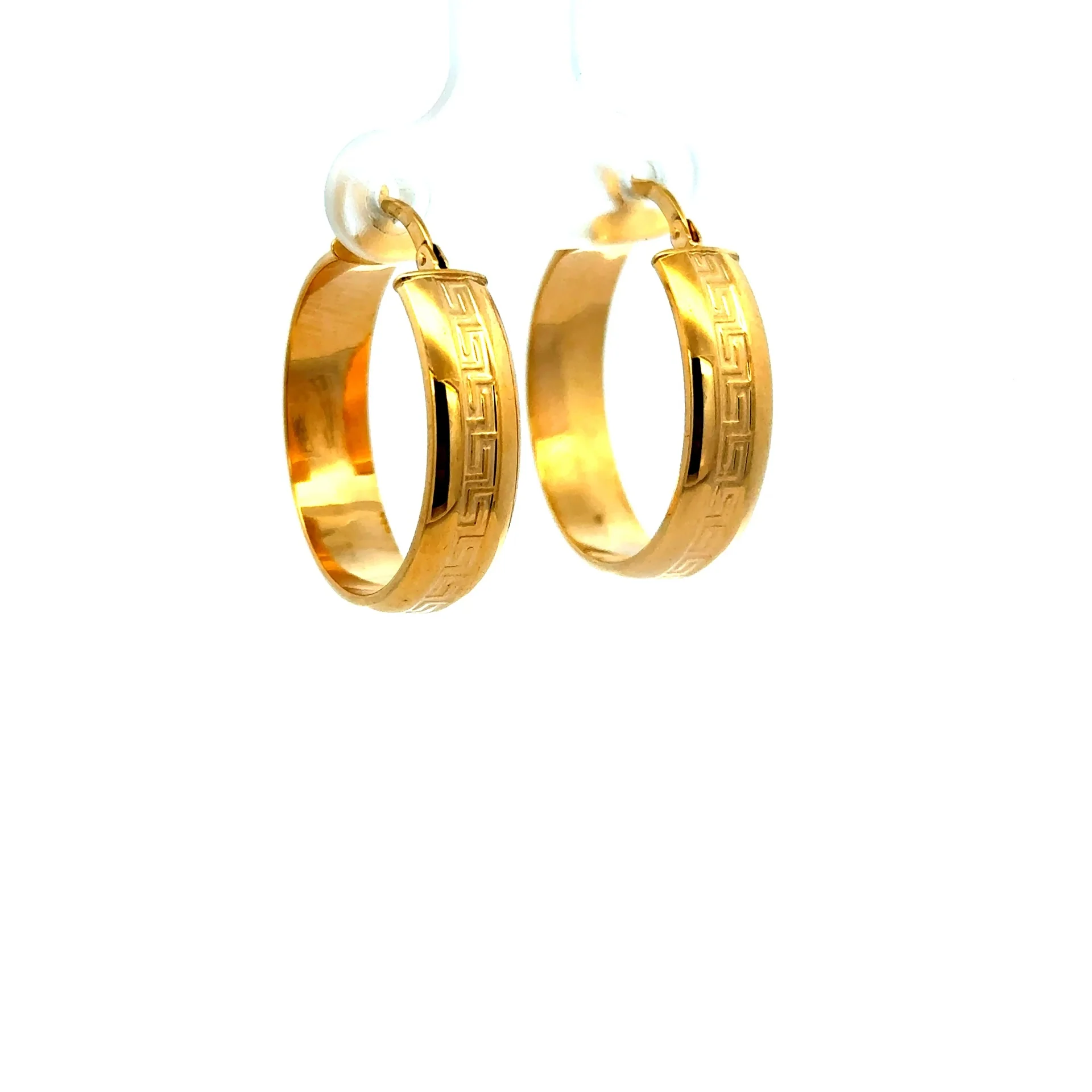 Earrings Textured Hoops 22.5 6mm 10K - Image 2