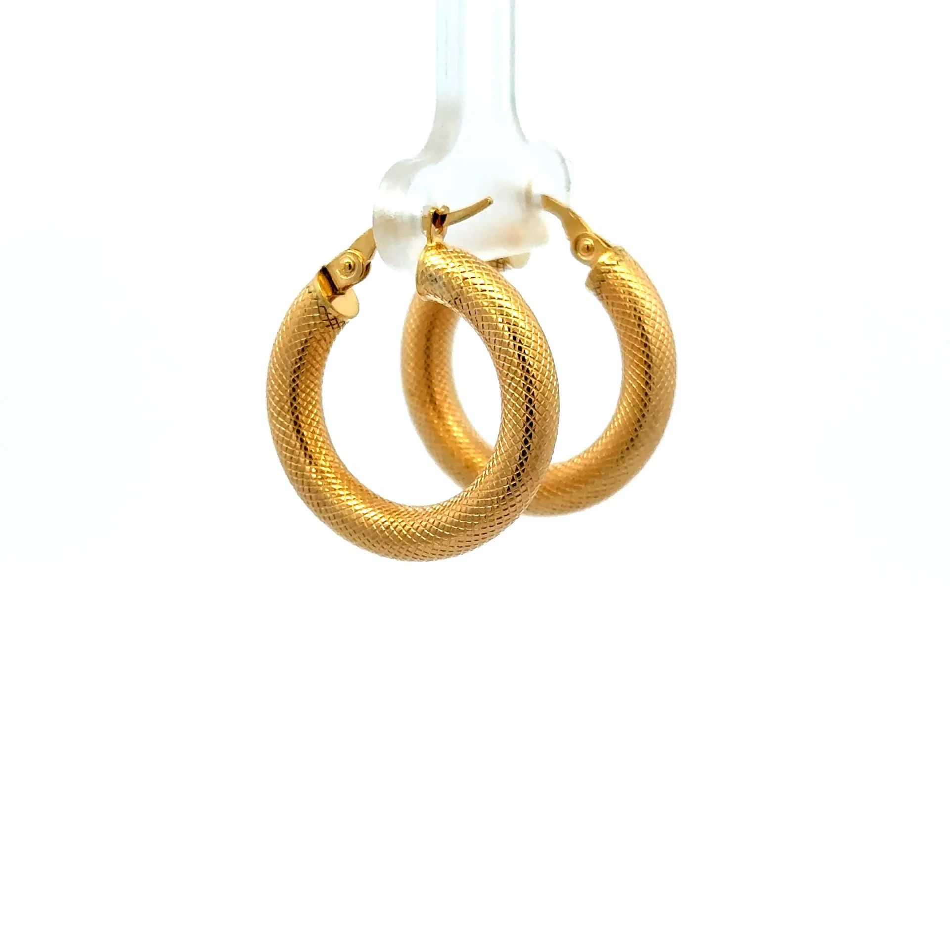Earrings Textured Hoops 24 4mm 10K - Image 2