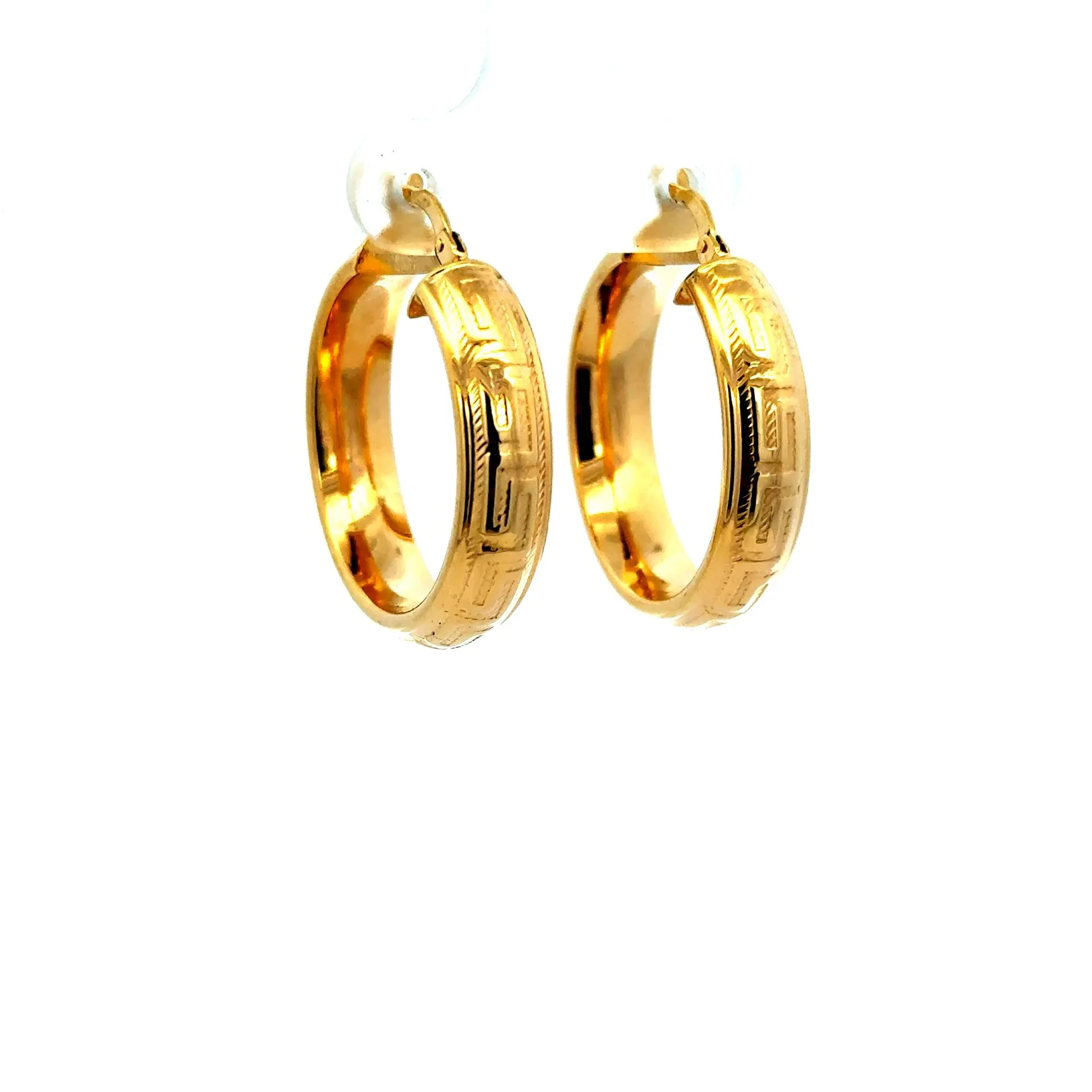 Earrings Textured Hoops 27.5 6mm 10K - Image 3