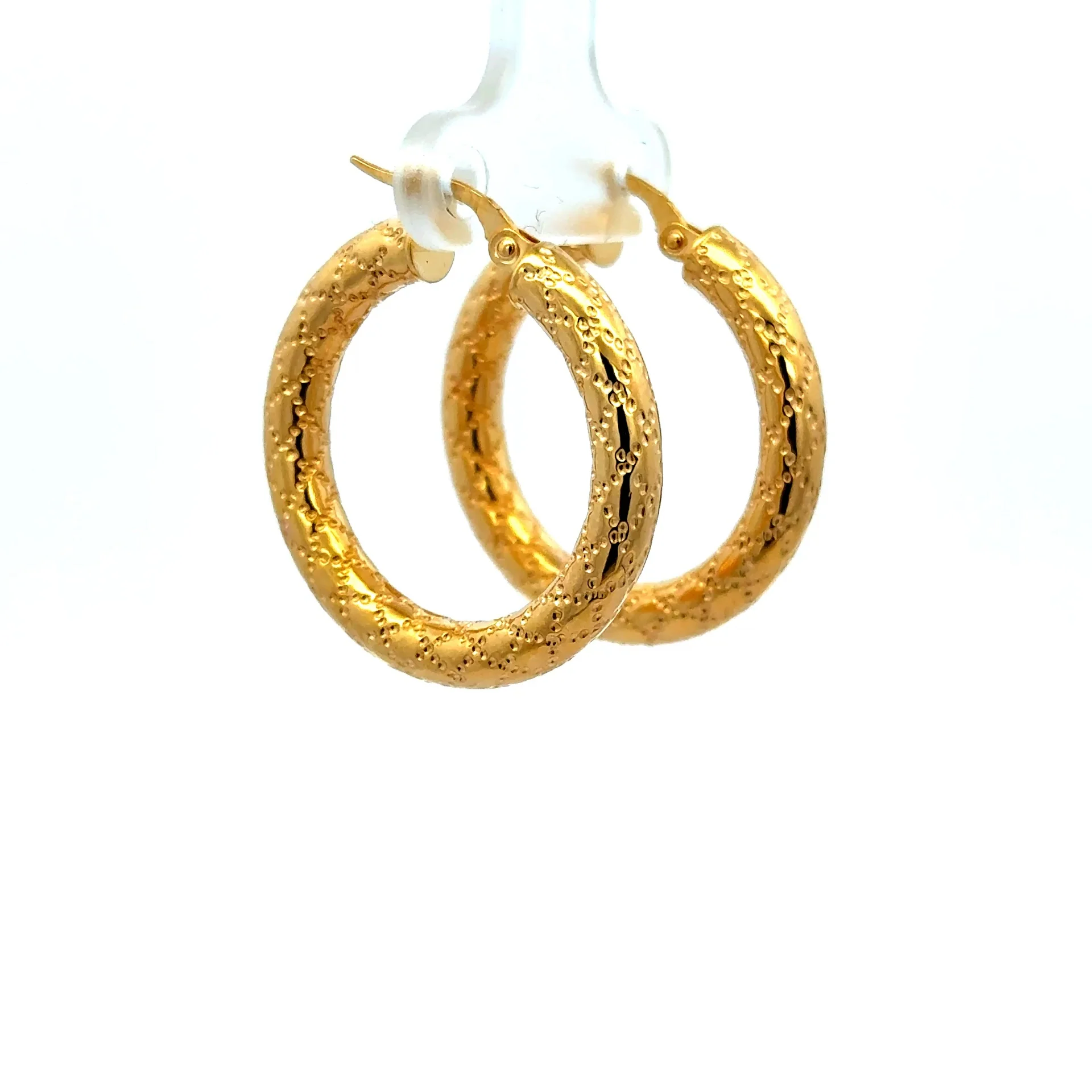 Earrings Textured Hoops 29 4mm 10K