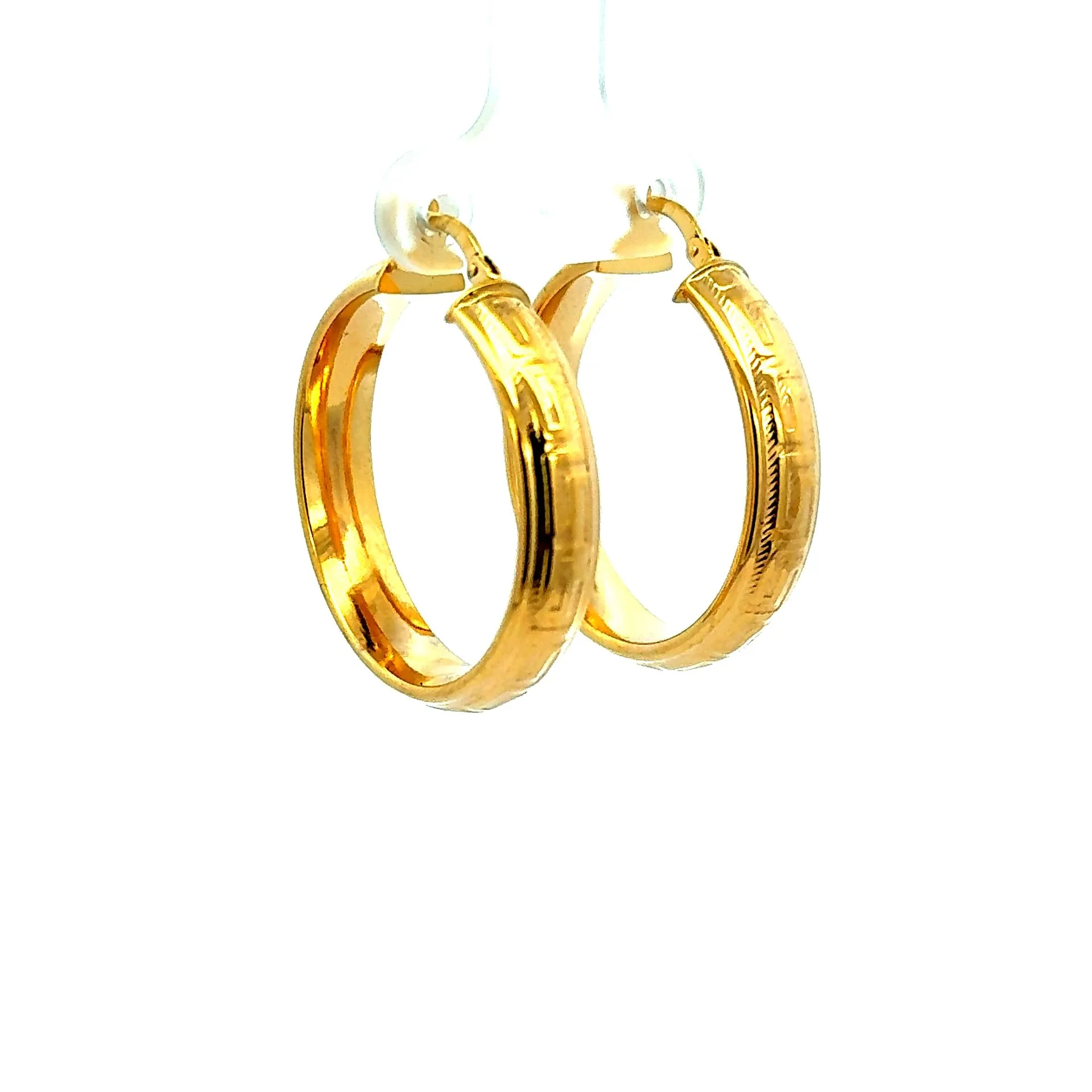 Earrings Textured Hoops 31.5 6mm 10K - Image 3