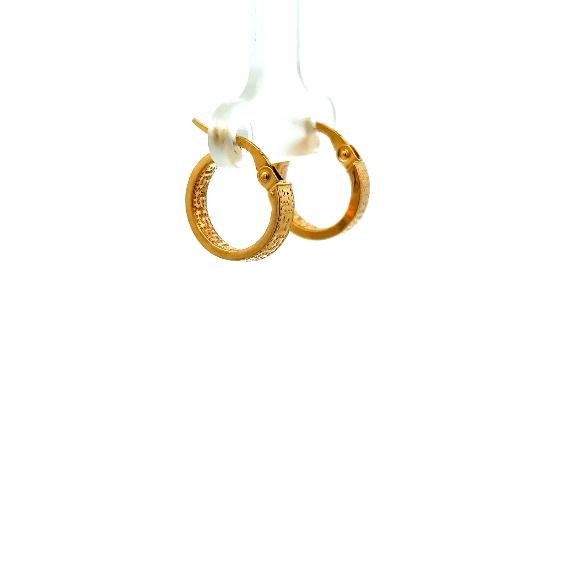 Earrings Textured Hoops 31.5 6mm 10K - Image 2