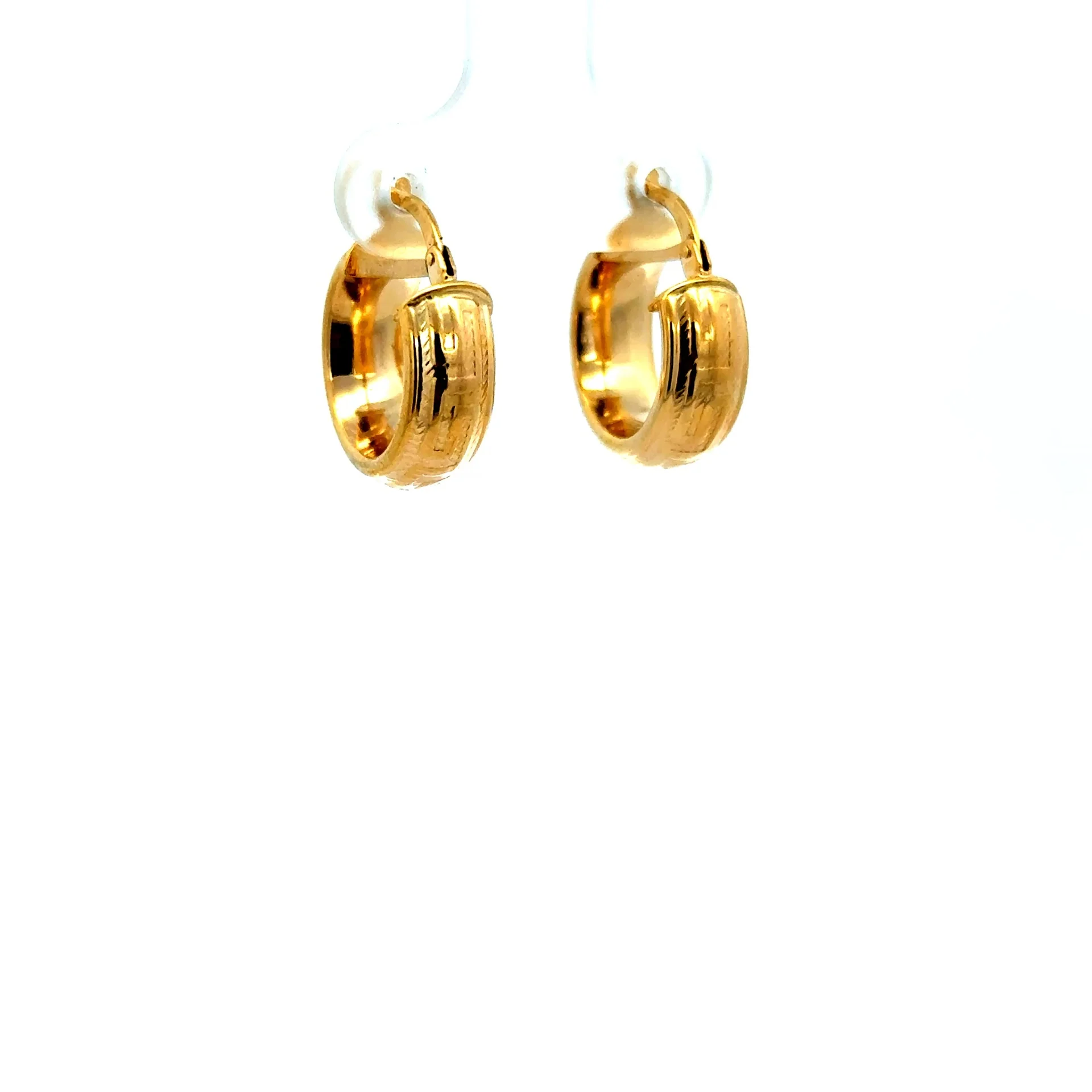 Earrings Textured Hoops 32.5 3mm 10K - Image 4