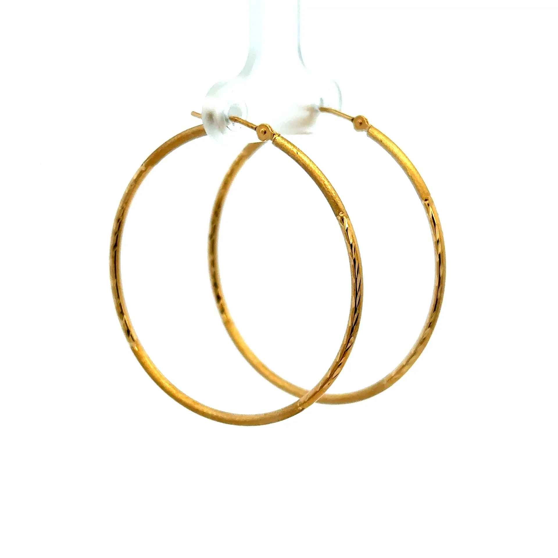Earrings Textured Hoops 39 1.5mm 10K - Image 2