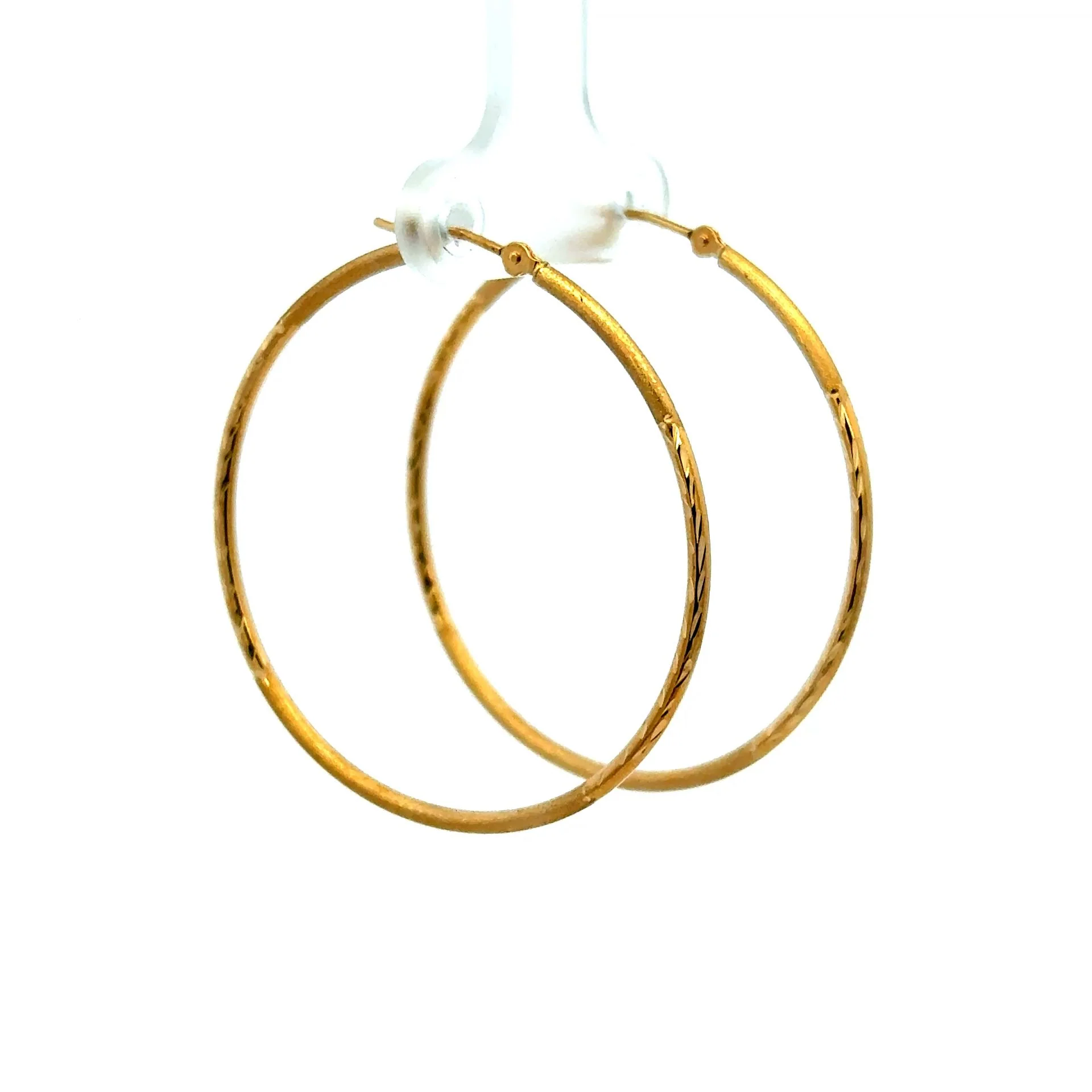 Earrings Textured Hoops 39 1.5mm 10K - Image 5