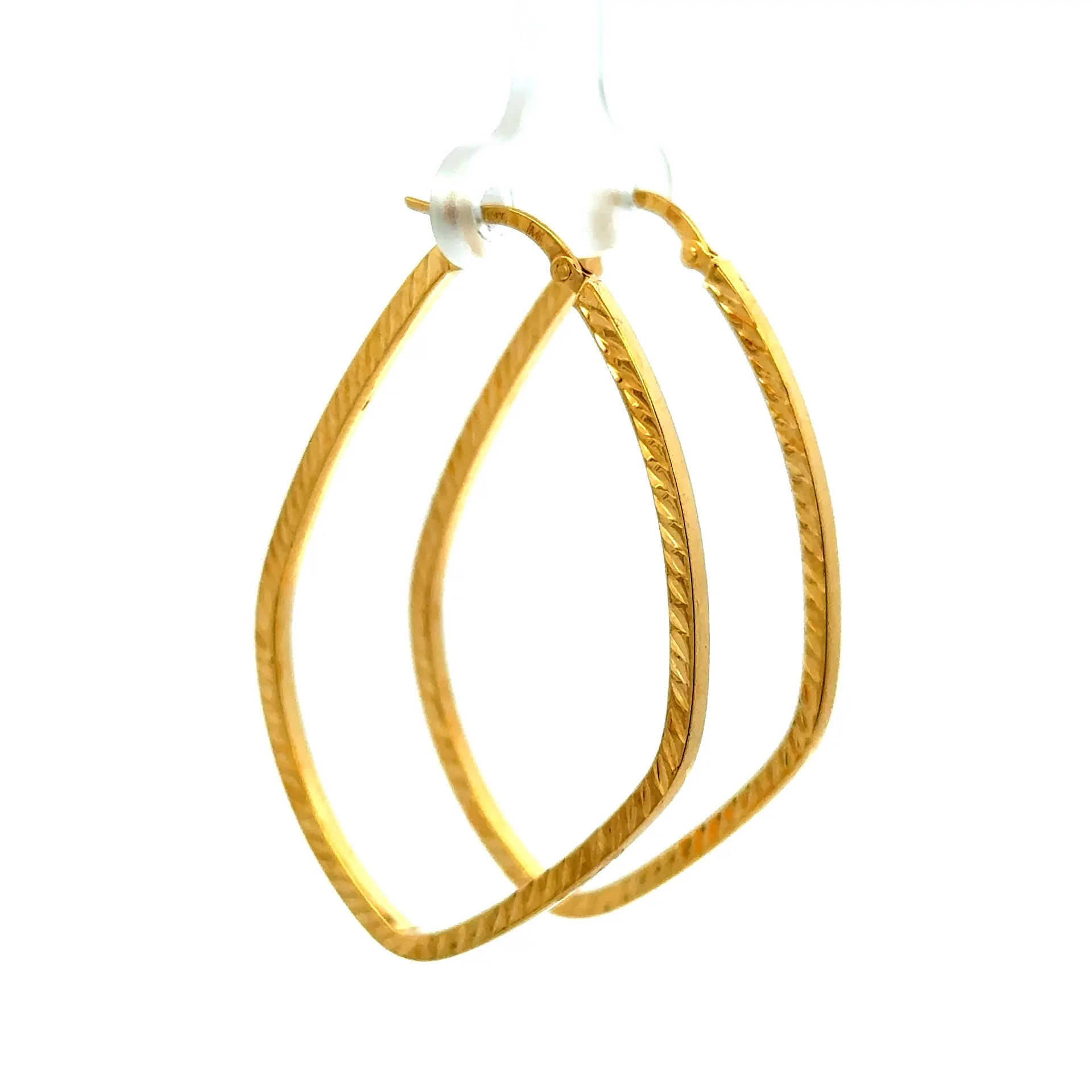 Earrings Textured Hoops 50 2mm 10K - Image 2