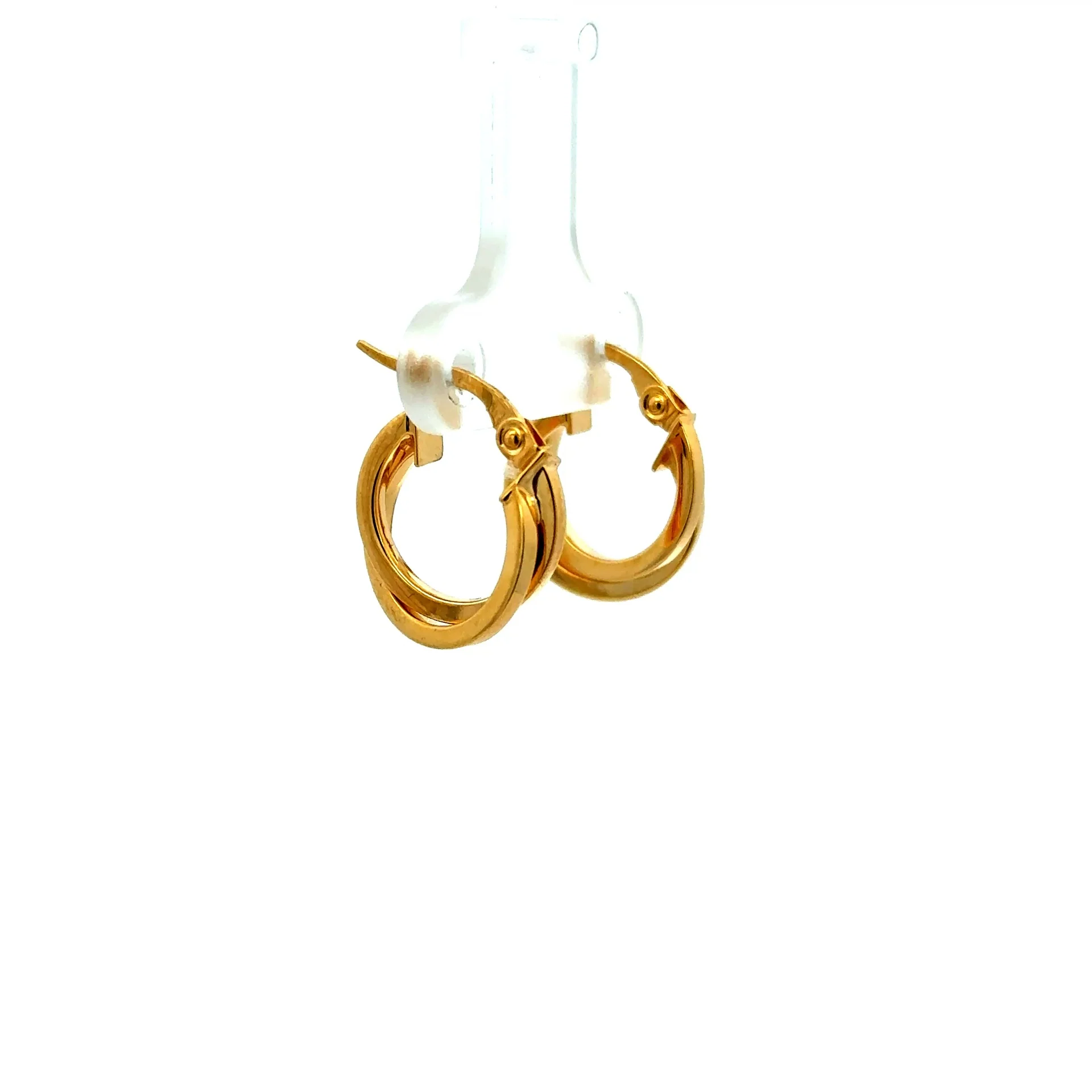 Earrings Twisted Double Hoops 16.5 3.5mm 10K - Image 3