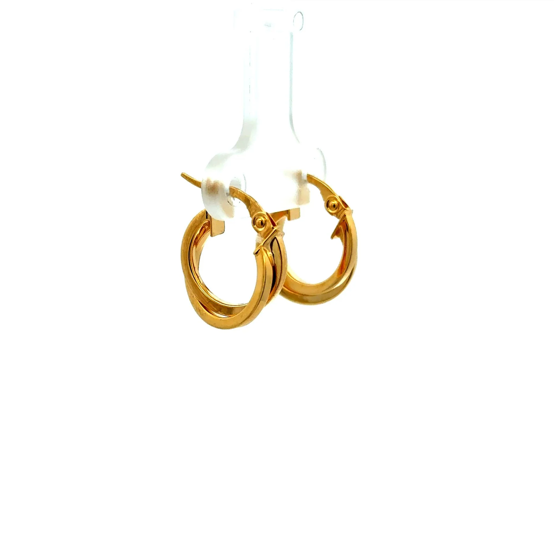 Earrings Twisted Double Hoops 16.5 3.5mm 10K - Image 5