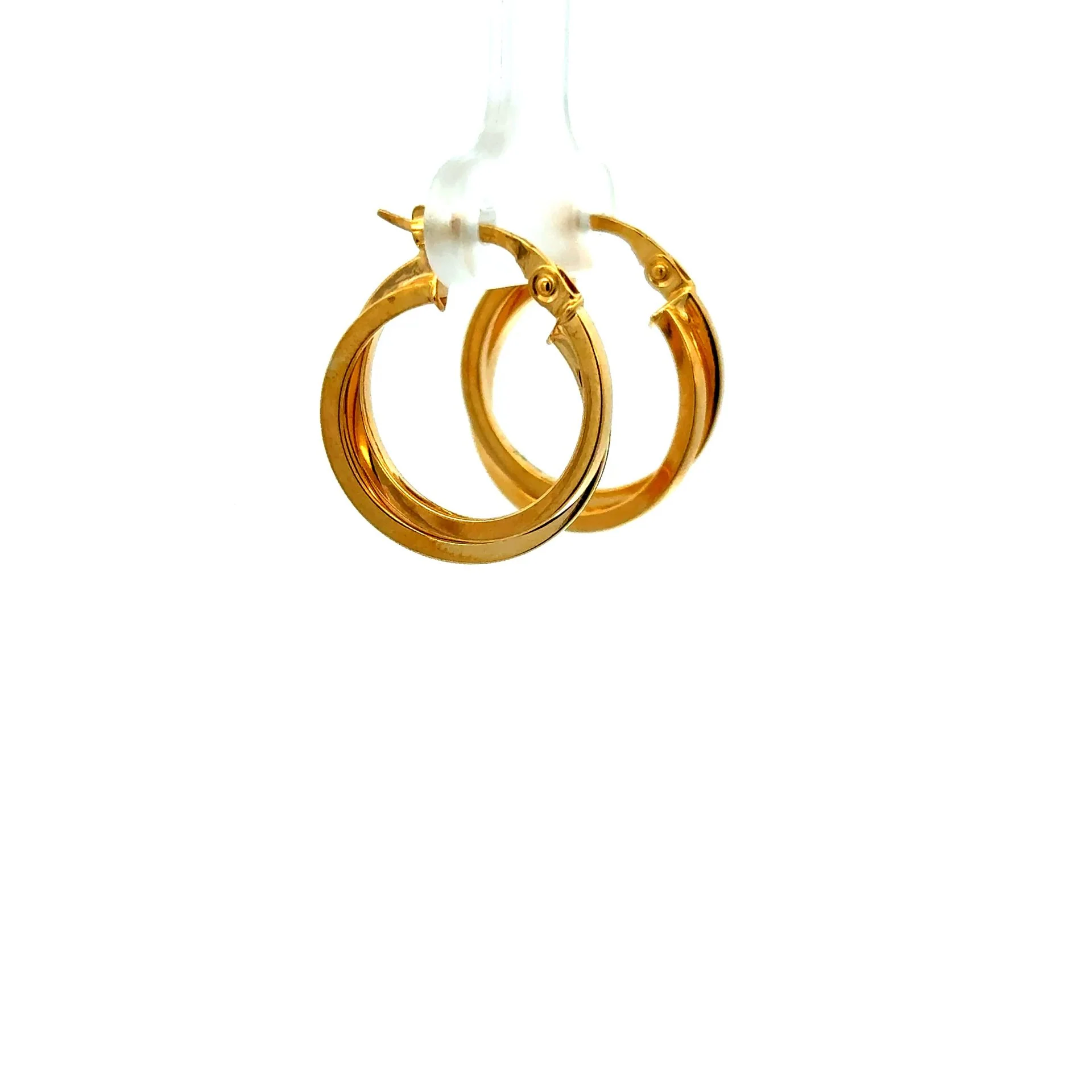 Earrings Twisted Double Hoops 21 3.5mm 10K - Image 5