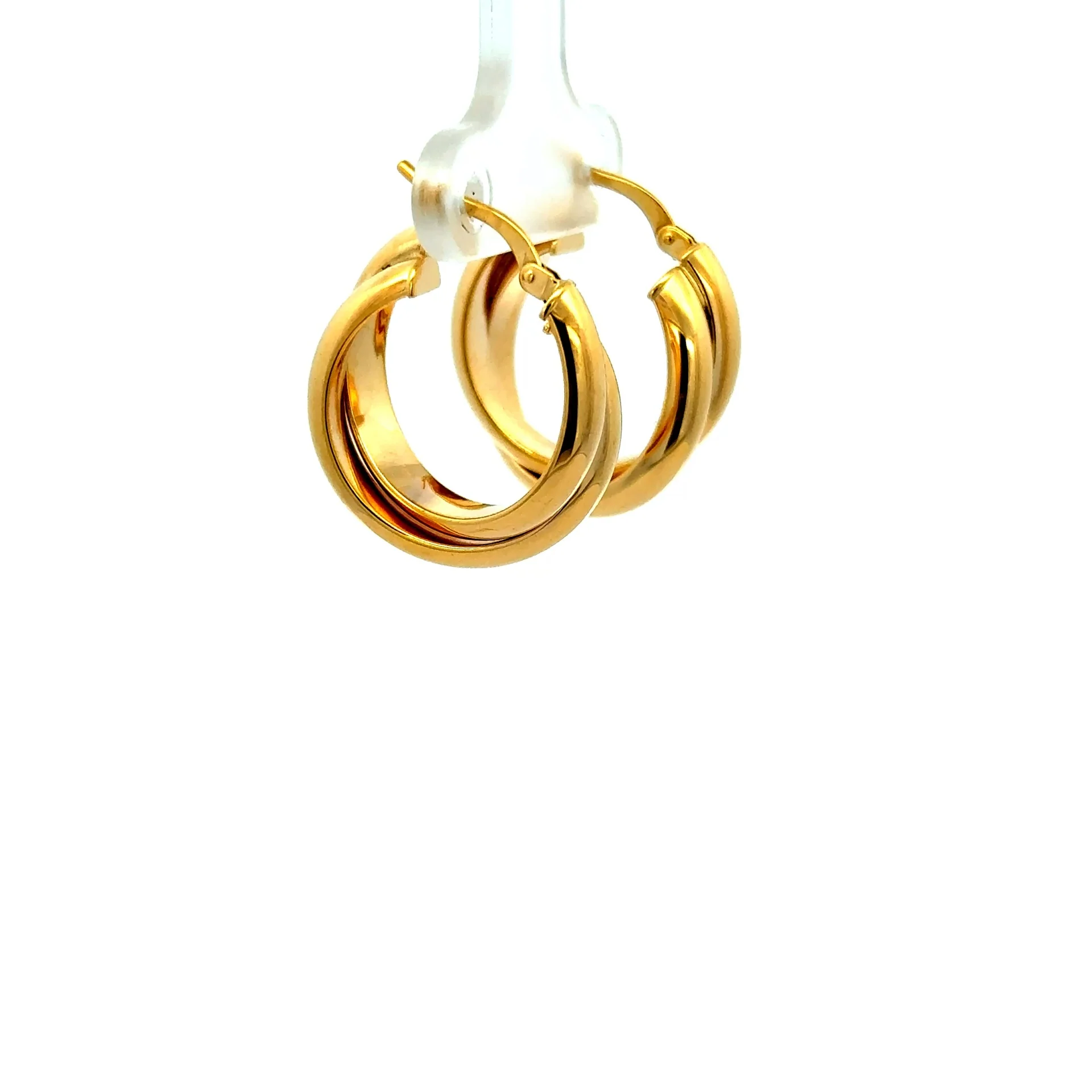 Earrings Twisted Double Hoops 21 5.5mm 10K - Image 3