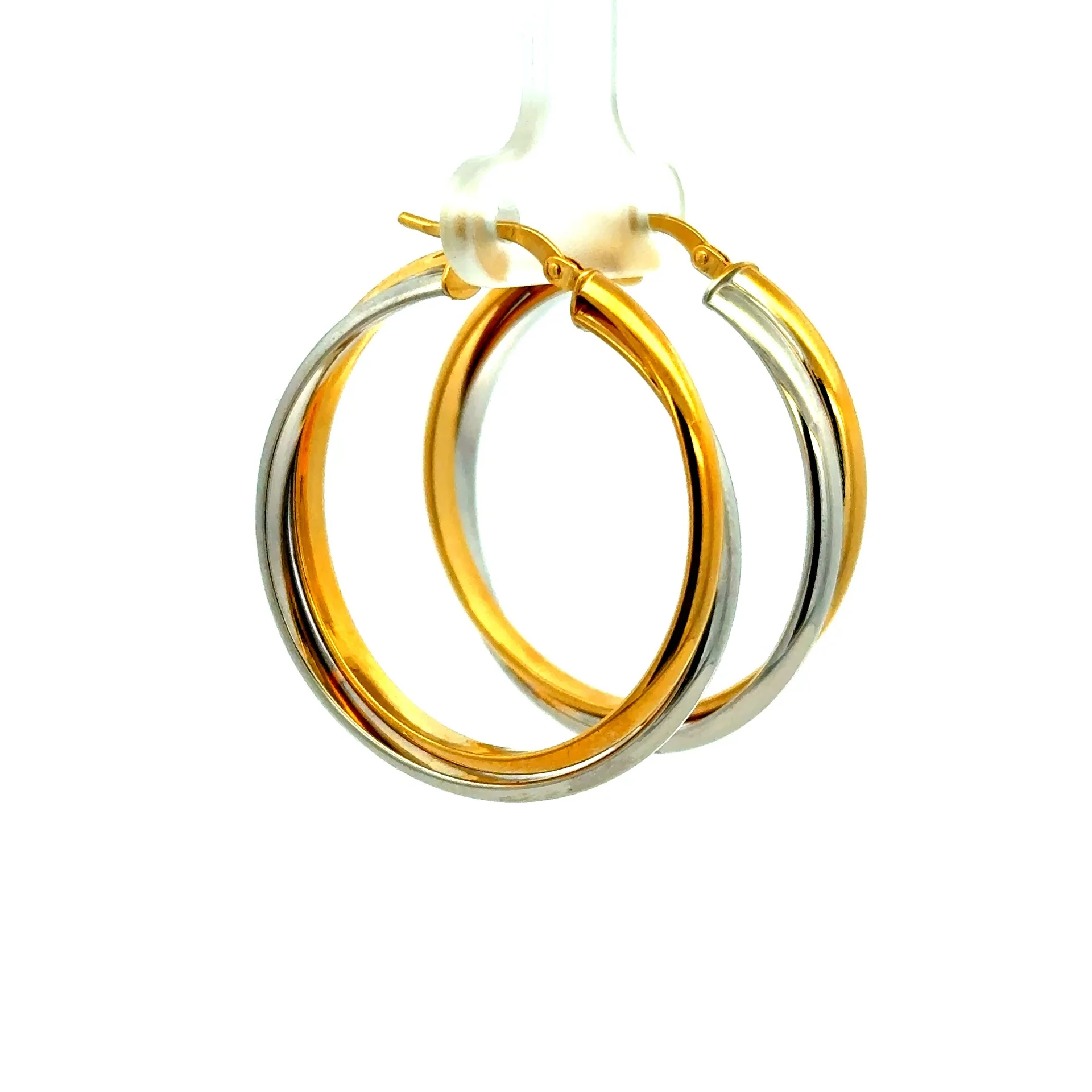 Earrings Twisted Double Hoops 22 5.5mm 10K - Image 2