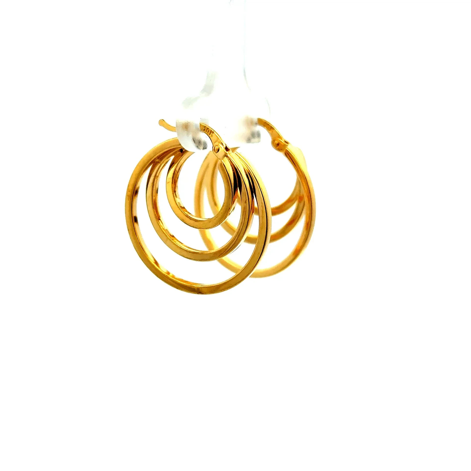 Earrings Twisted Double Hoops 24.5 4.5mm 10K - Image 2