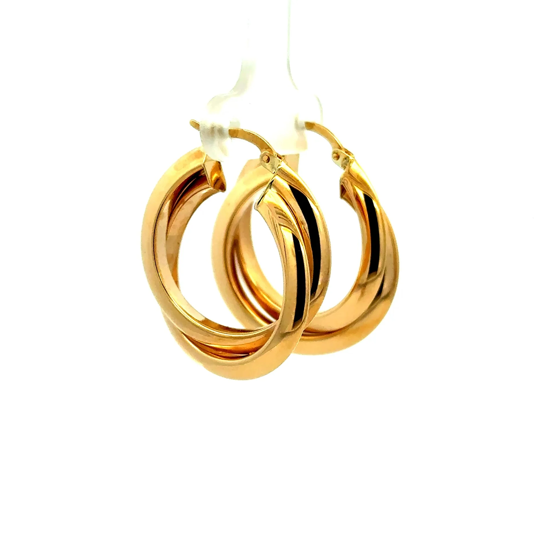 Earrings Twisted Double Hoops 24.5 6.5mm 10K - Image 4