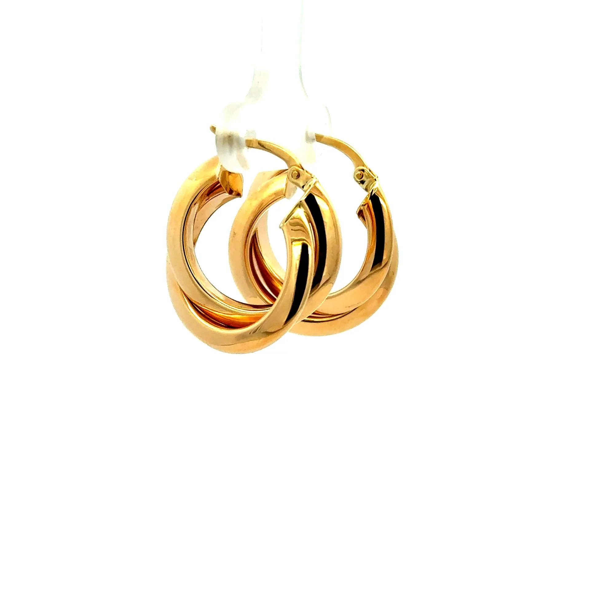 Earrings Twisted Double Hoops 24.5 6.5mm 10K - Image 5