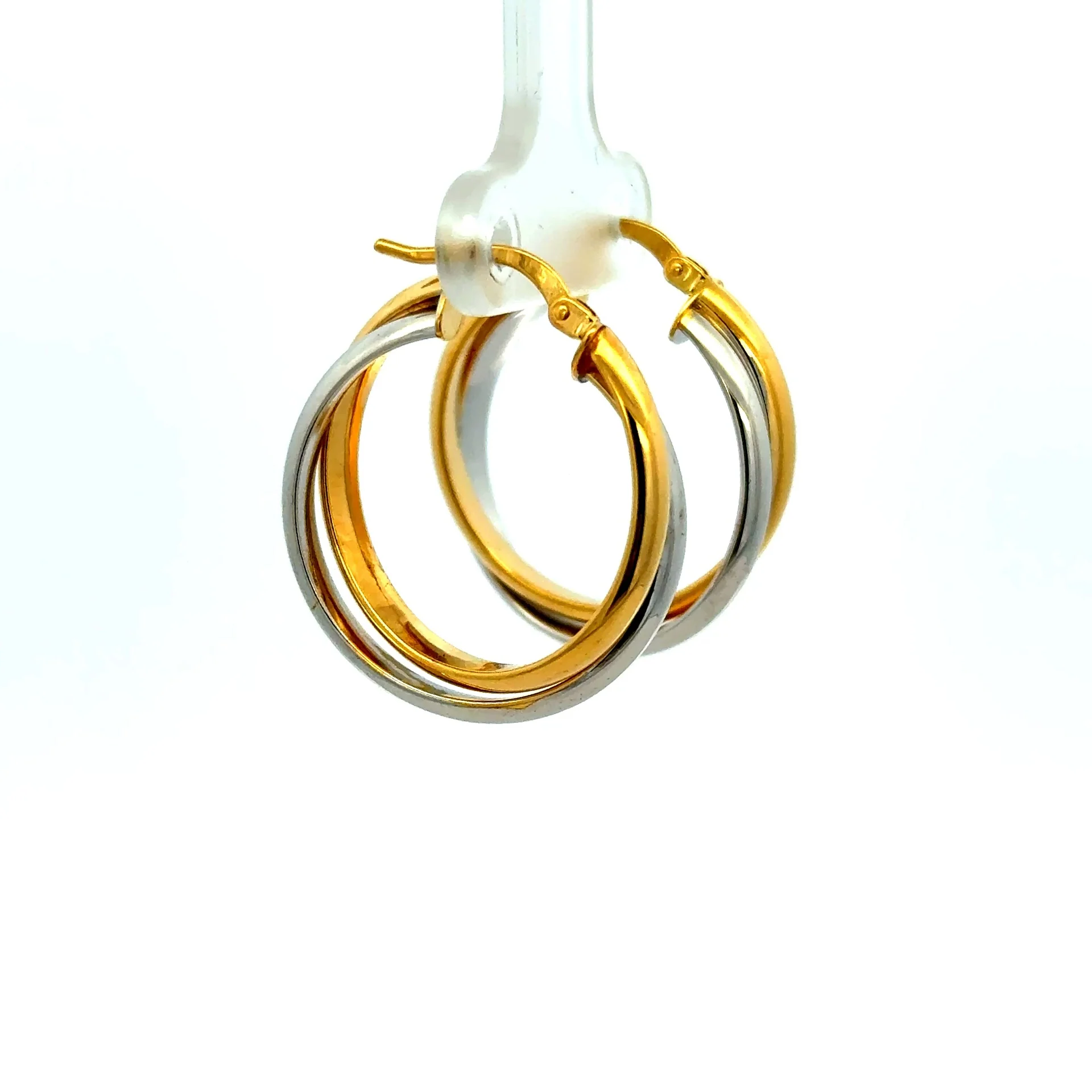 Earrings Twisted Double Hoops 26 5.5mm 10K - Image 3