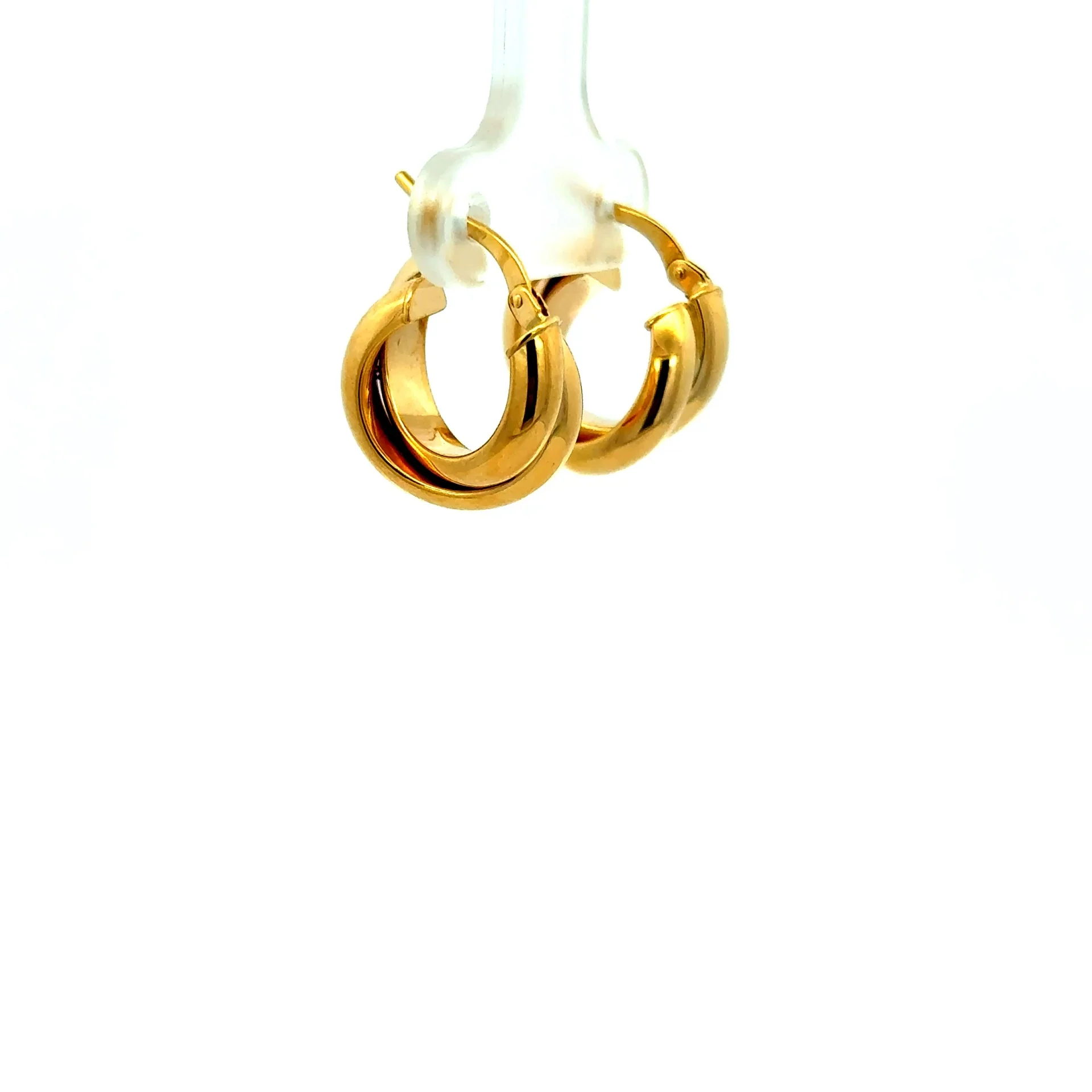 Earrings Twisted Double Hoops 29.5 2mm 10K - Image 4