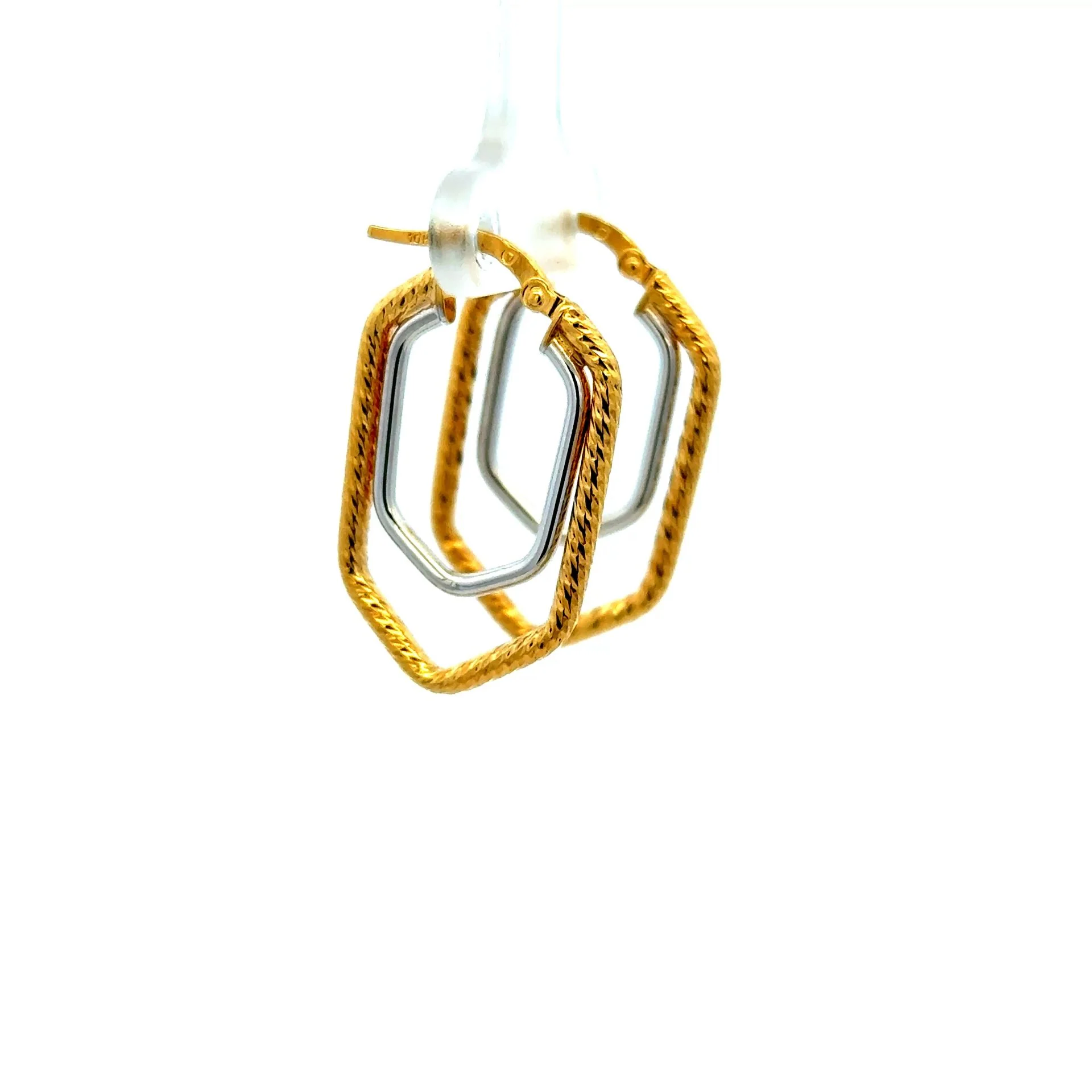 Earrings Twisted Double Hoops 29.5 2mm 10K - Image 5