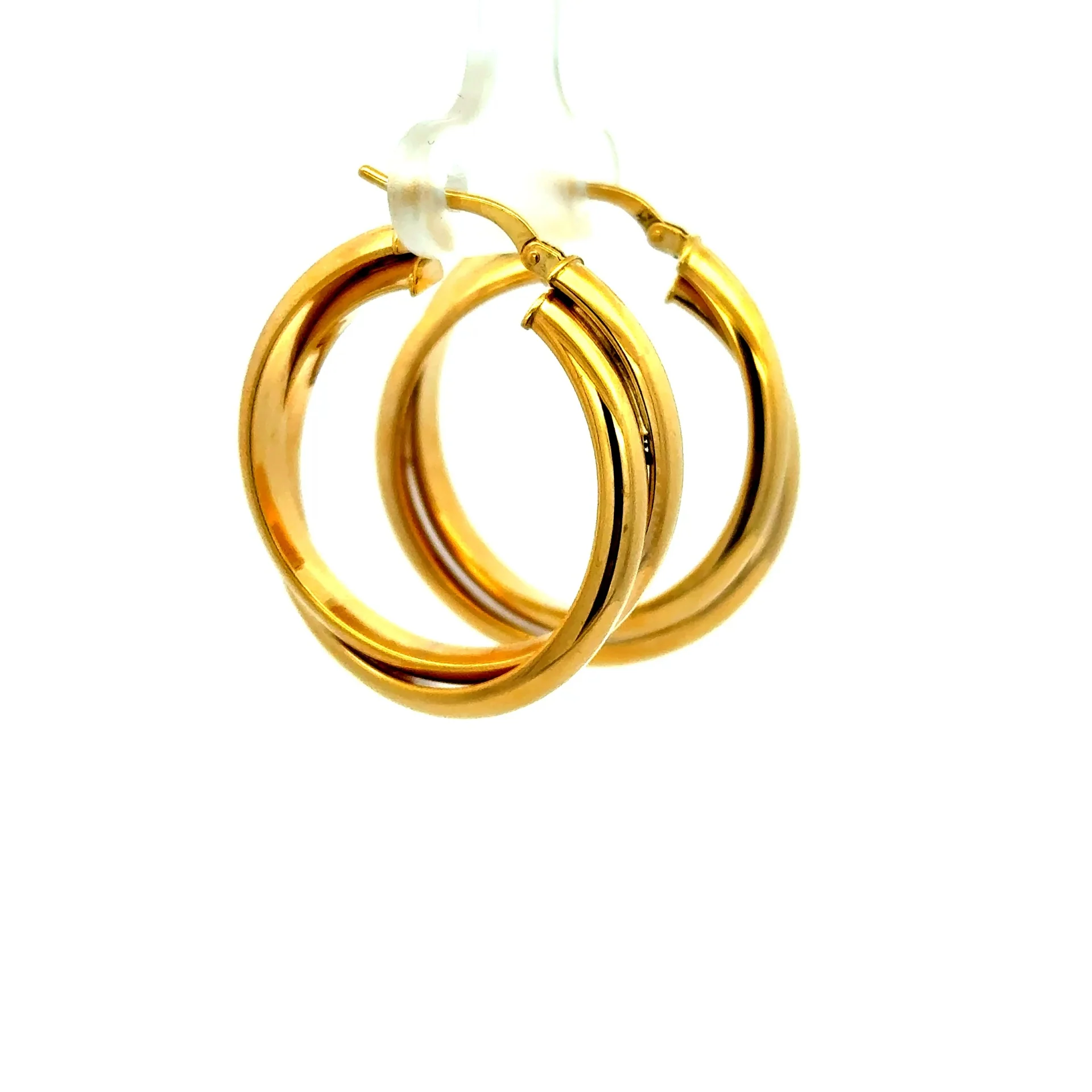 Earrings Twisted Double Hoops 31.5 6.5mm 10K - Image 2