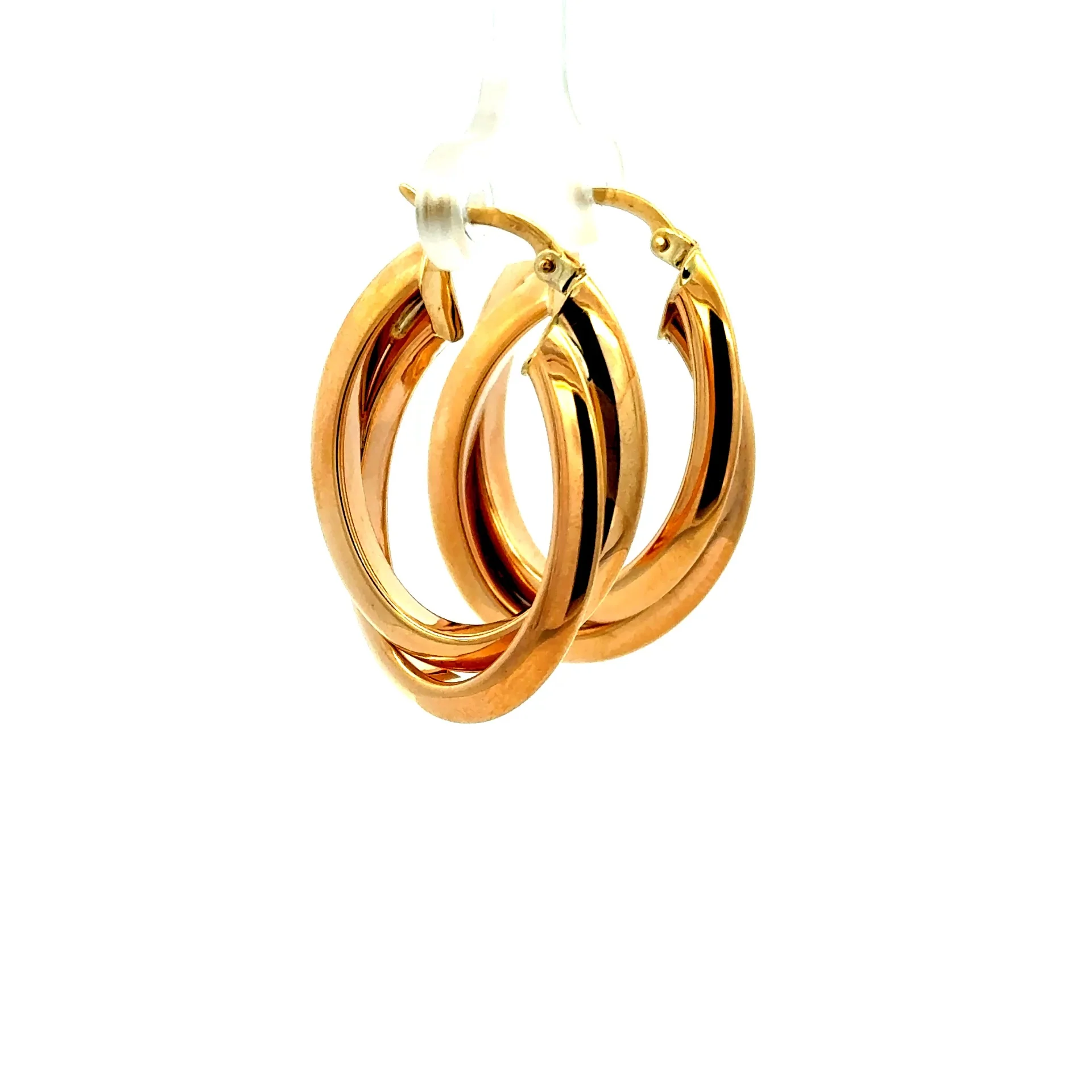 Earrings Twisted Double Hoops 31.5 6mm 10K - Image 2
