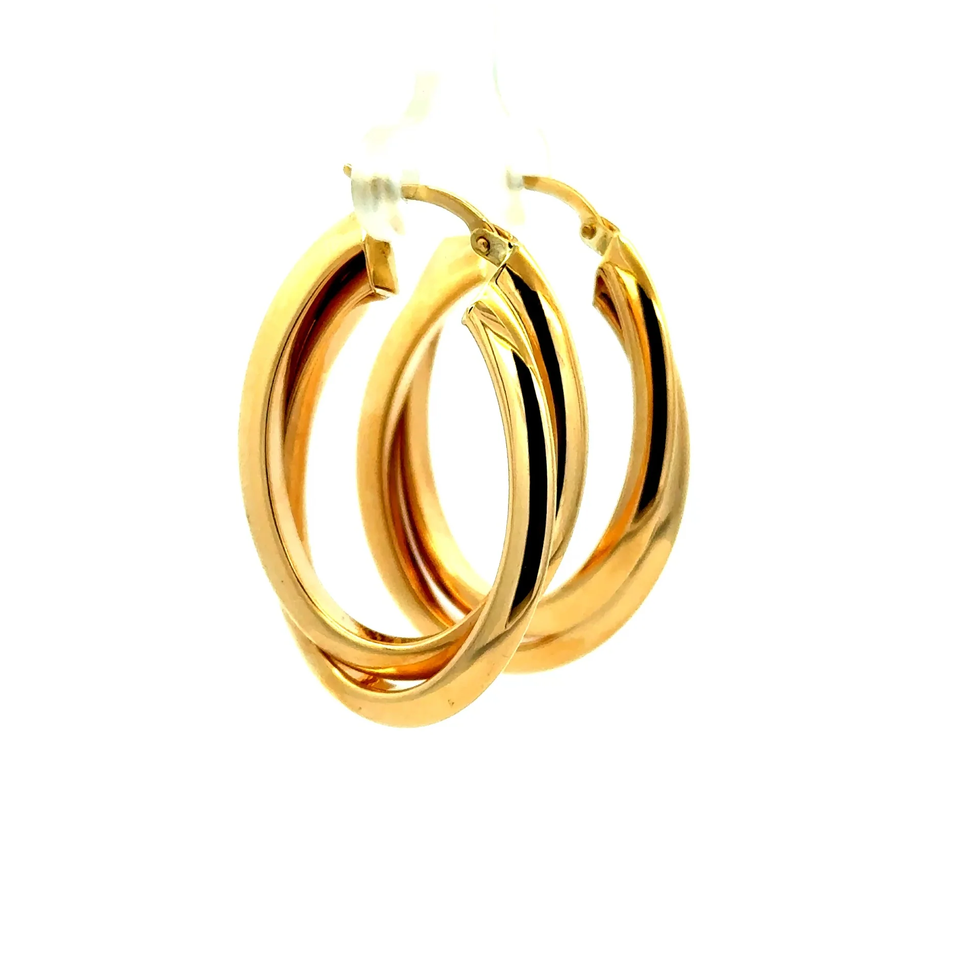 Earrings Twisted Double Hoops 31.5 6mm 10K - Image 6