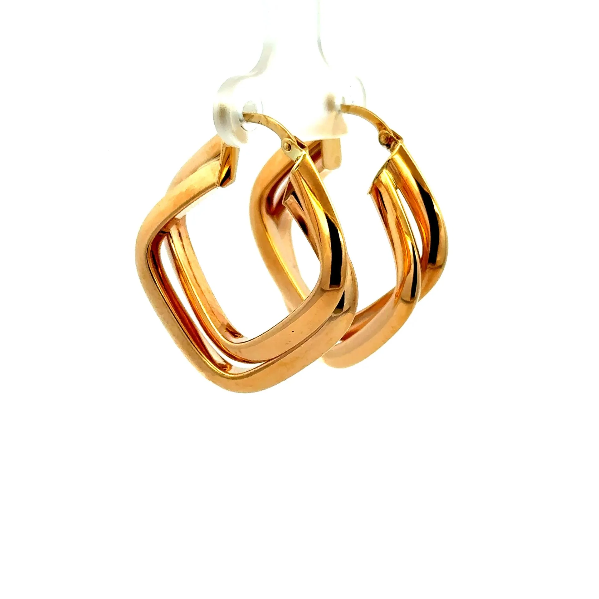 Earrings Twisted Double Hoops 31.5 6mm 10K - Image 5