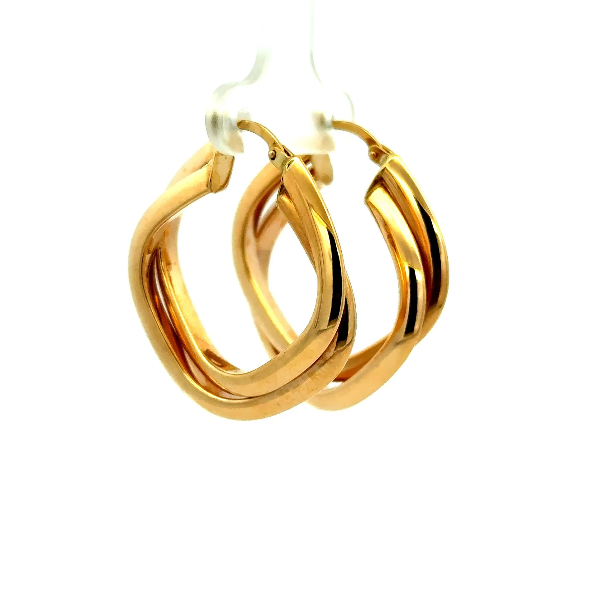 Earrings Twisted Double Hoops 34.5 6mm 10K - Image 6