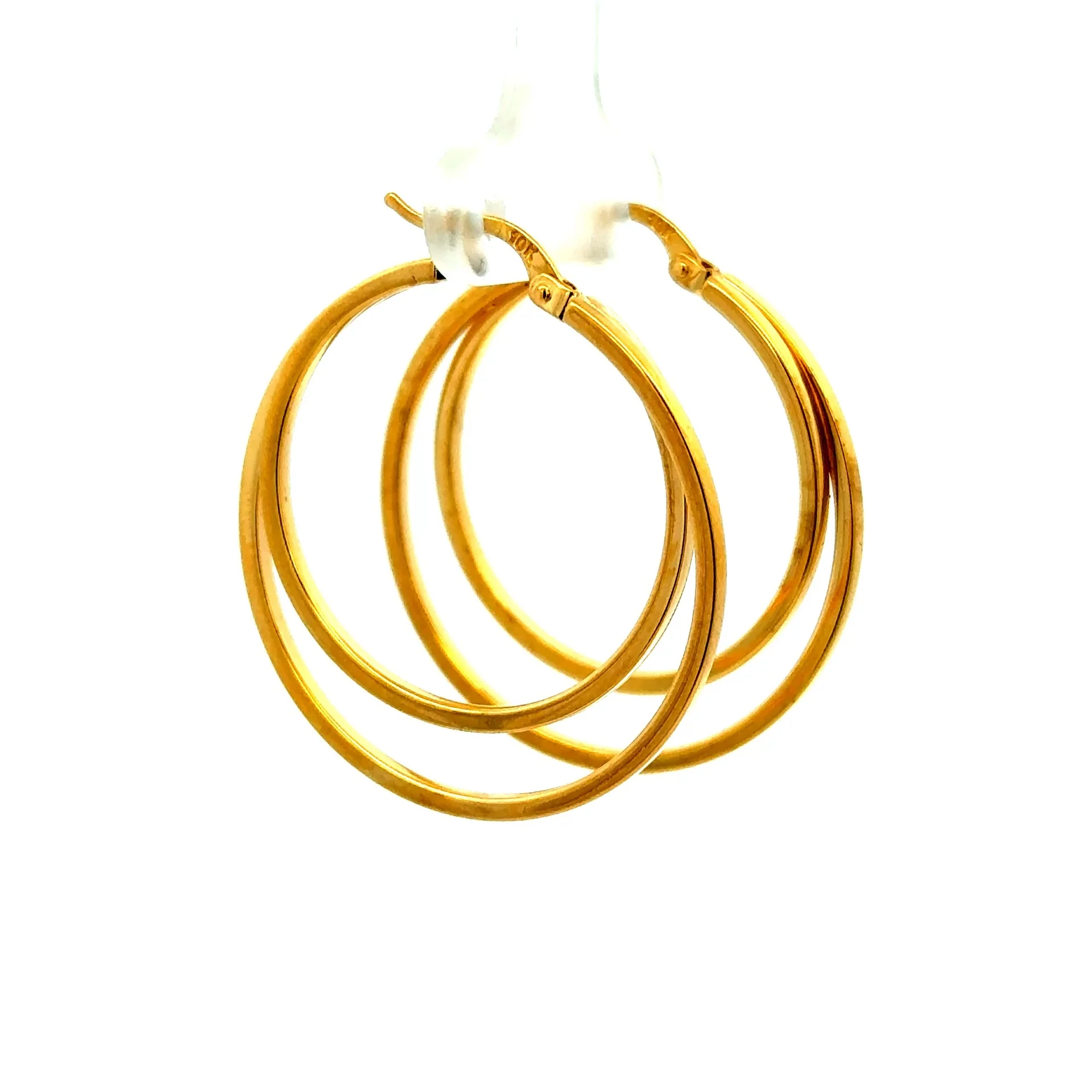 Earrings Twisted Double Hoops 35 3mm 10K - Image 2