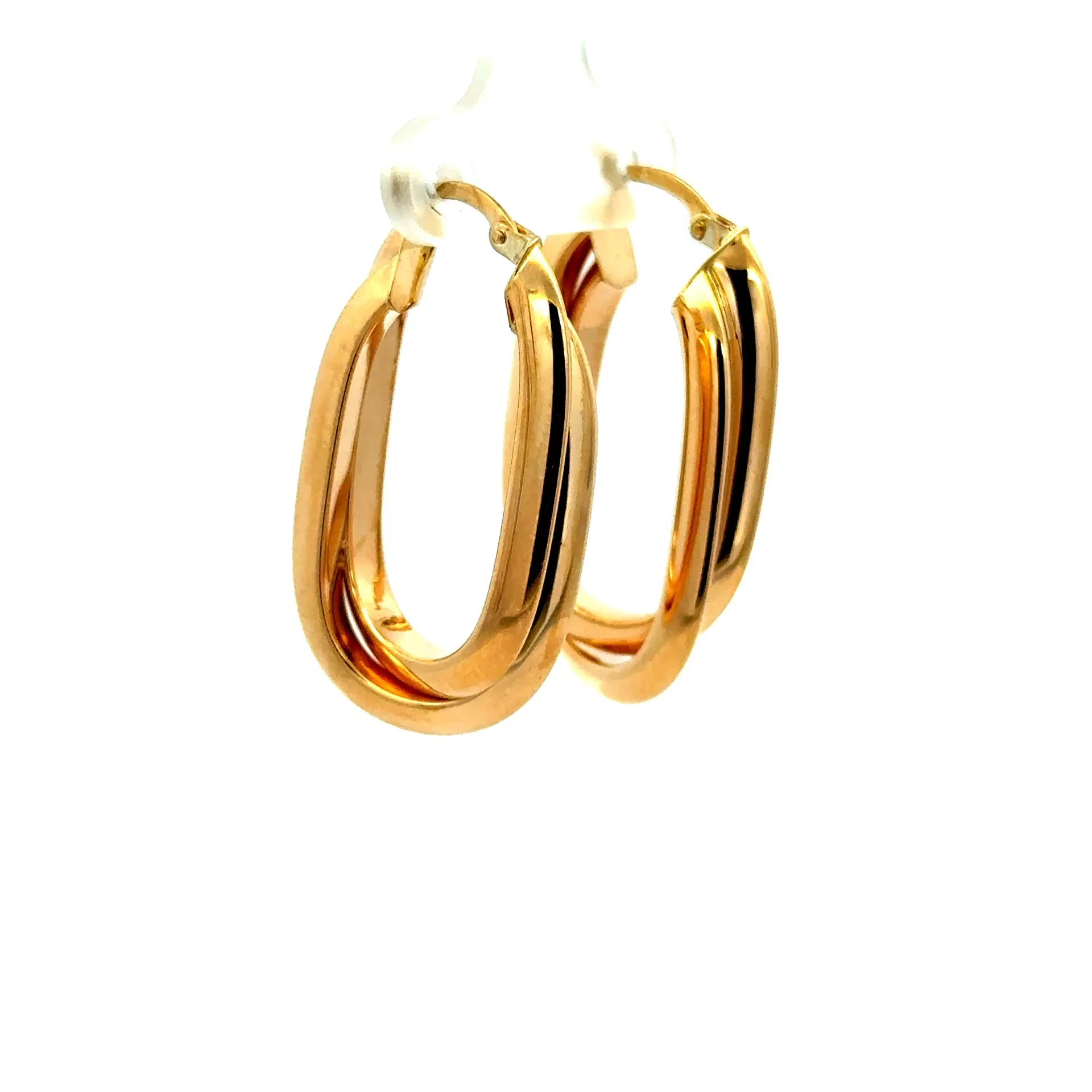 Earrings Twisted Double Hoops 35 6mm 10K - Image 5
