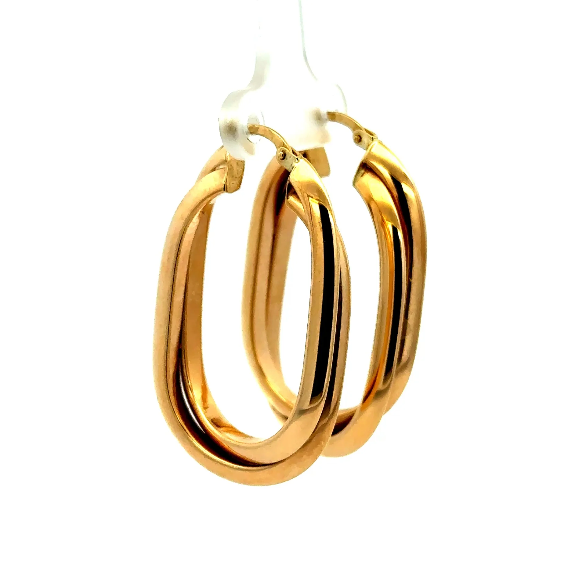 Earrings Twisted Double Hoops 42.5 6mm 10K - Image 2