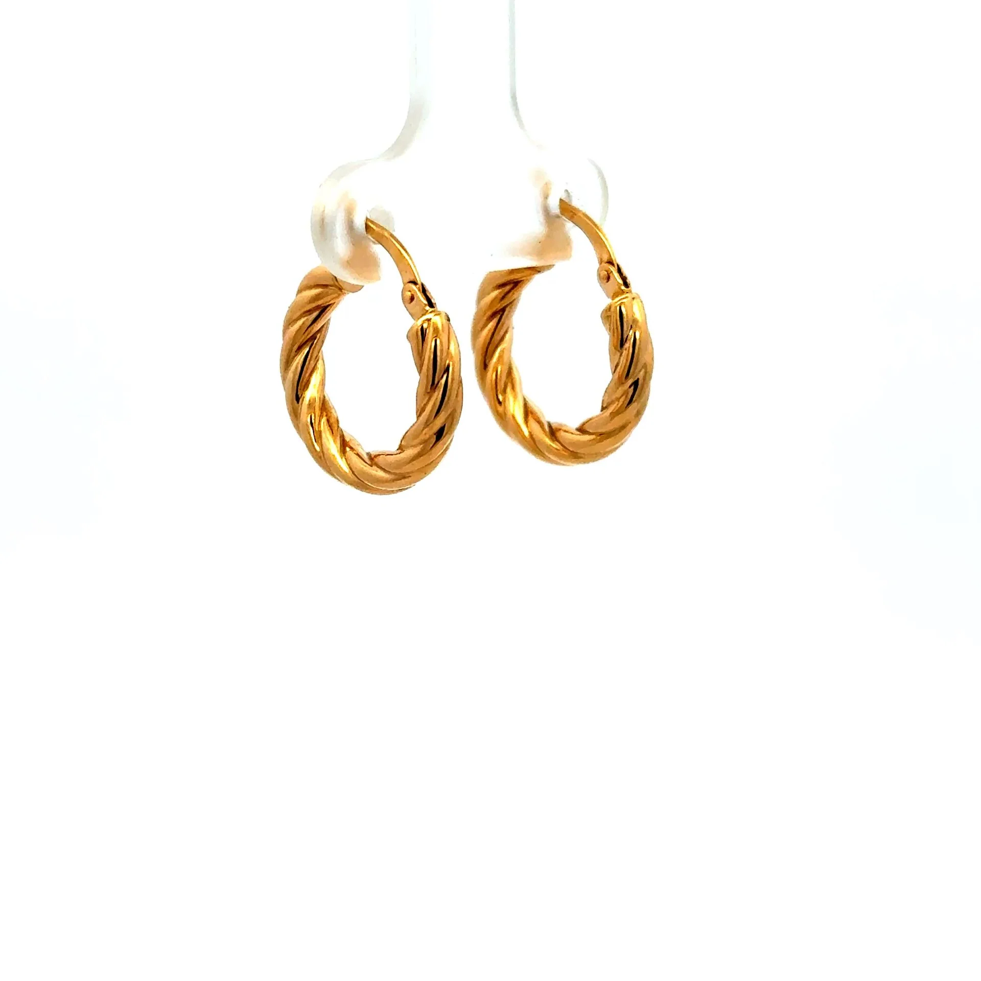 Earrings Twisted Hoops 18 3mm 10K - Image 3