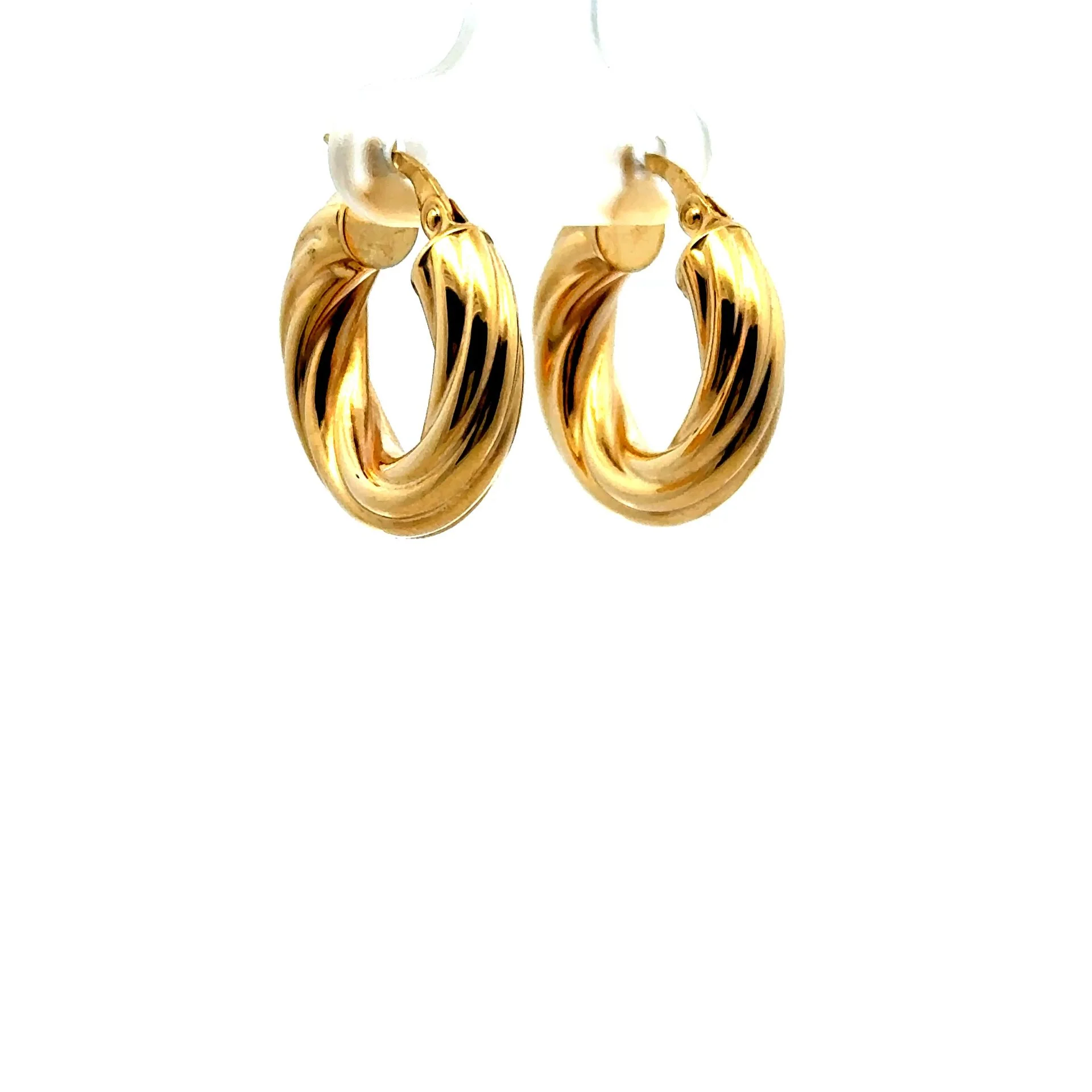 Earrings Twisted Hoops 21 5mm 10K - Image 3