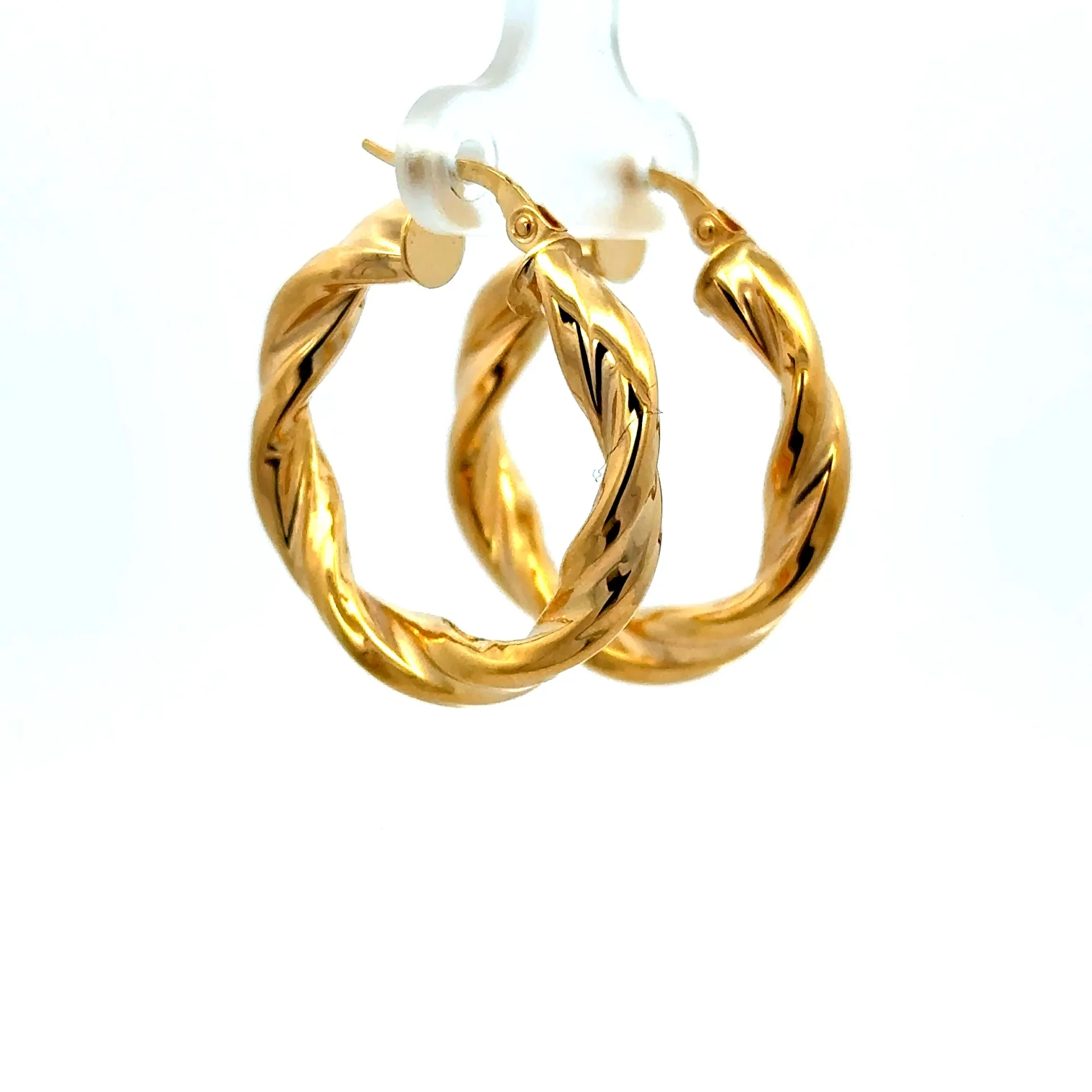 Earrings Twisted Hoops 23 5mm 10K - Image 4