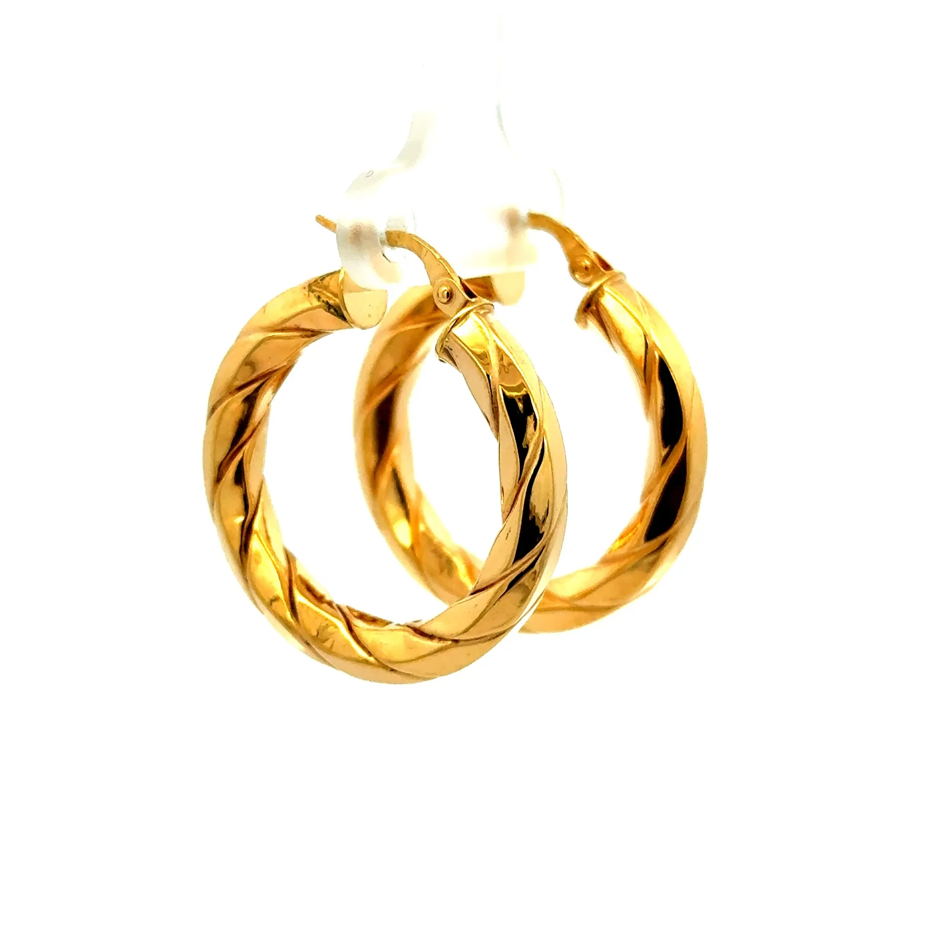 Earrings Twisted Hoops 24.5 4.5mm 10K - Image 4