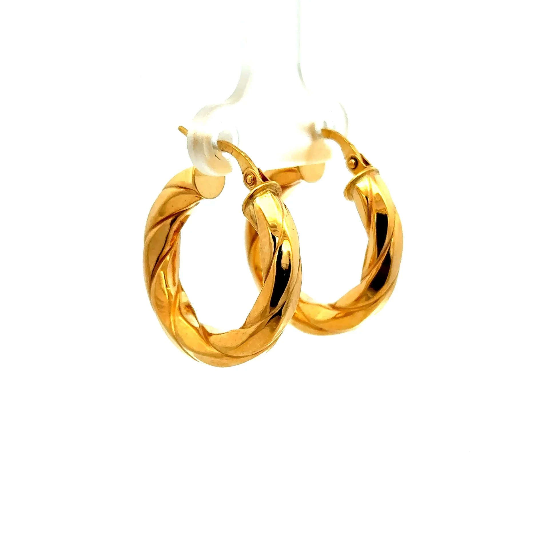 Earrings Twisted Hoops 24.5 4.5mm 10K - Image 4