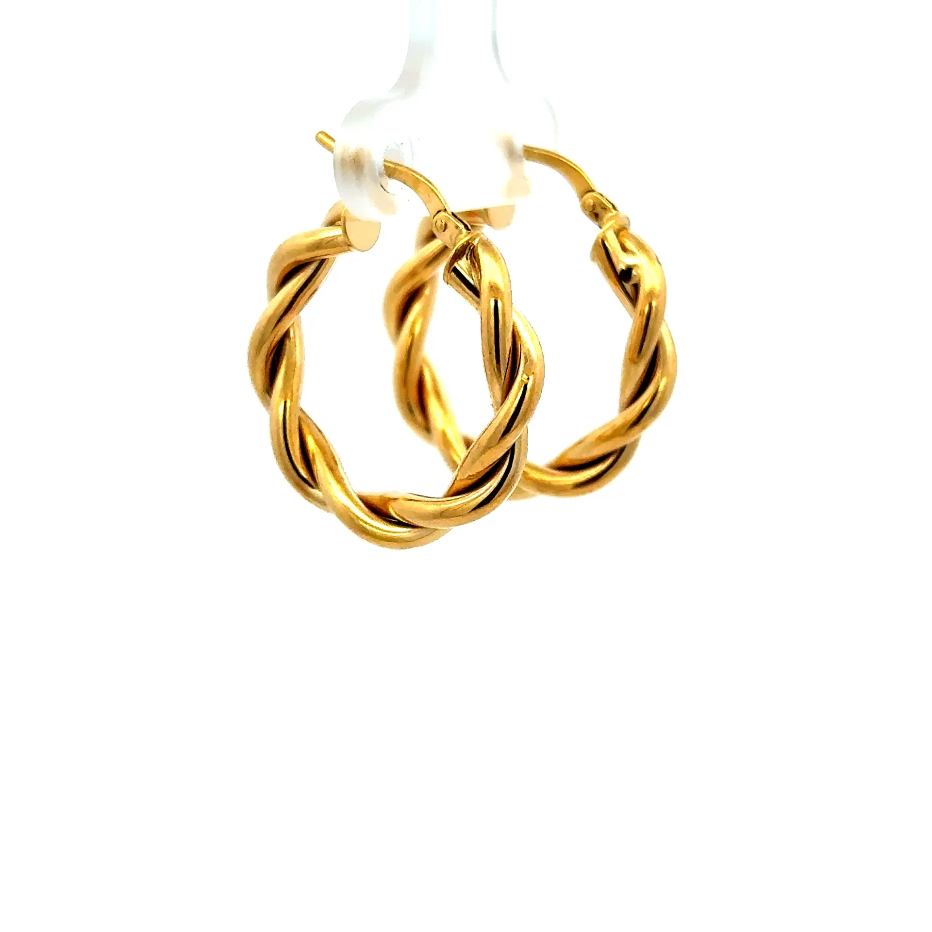 Earrings Twisted Hoops 25 4mm 10K