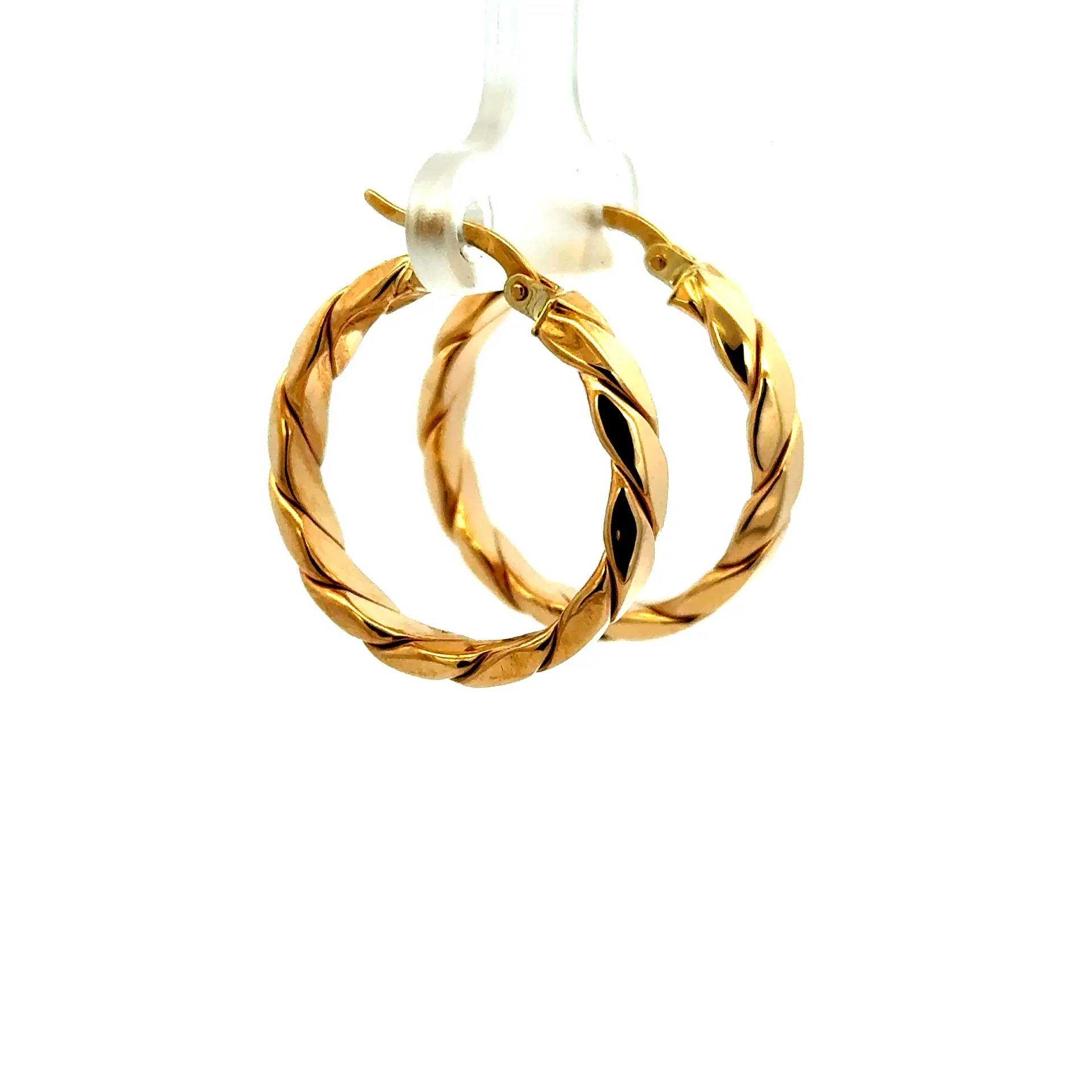 Earrings Twisted Hoops 25.5 4.5mm 10K - Image 4