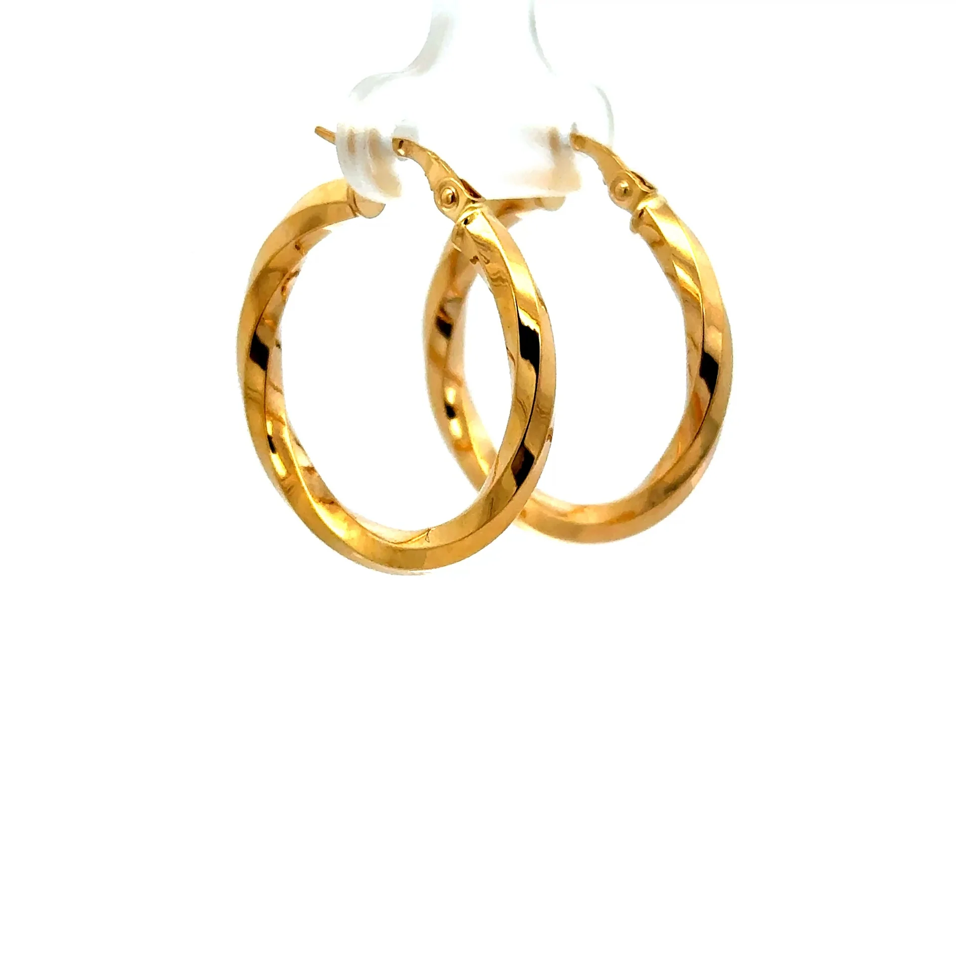 Earrings Twisted Hoops 26.5 3mm 10K - Image 3