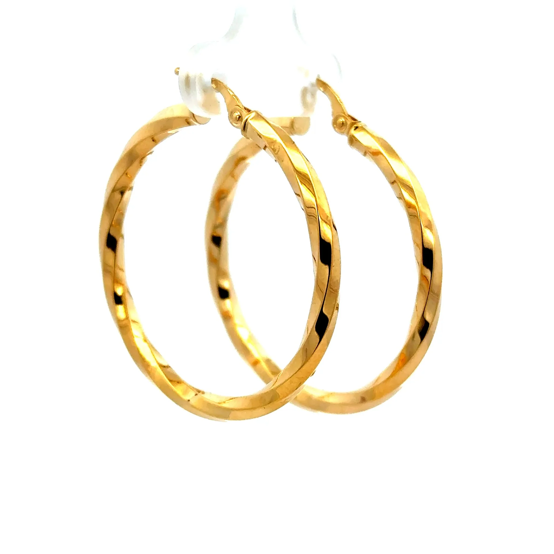 Earrings Twisted Hoops 26.5 3mm 10K - Image 6