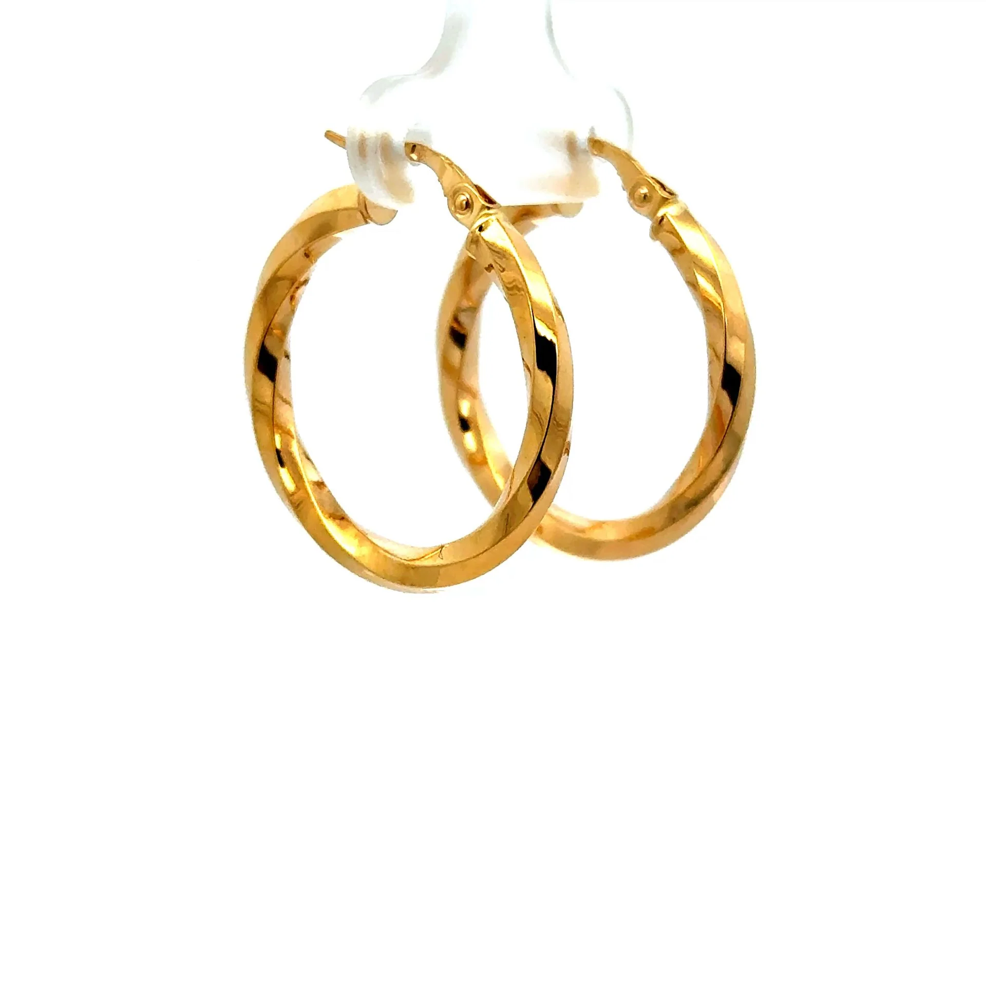 Earrings Twisted Hoops 26.5 3mm 10K - Image 7