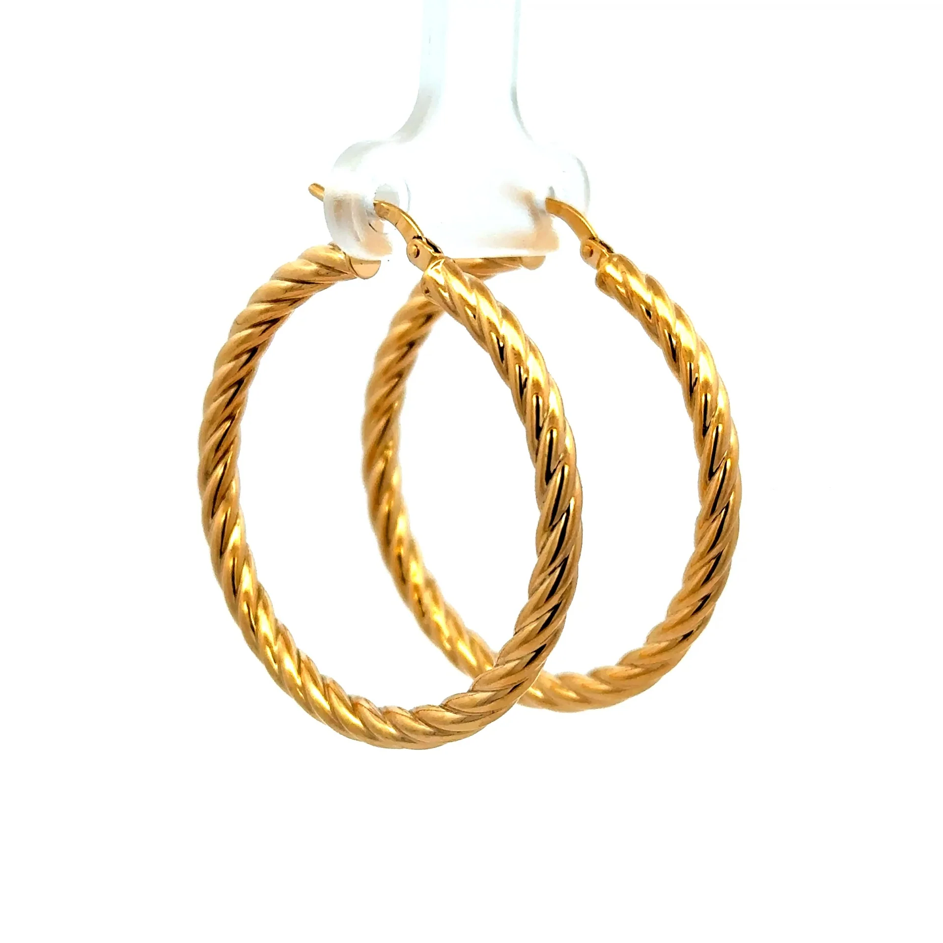 Earrings Twisted Hoops 27.5 3mm 10K - Image 2