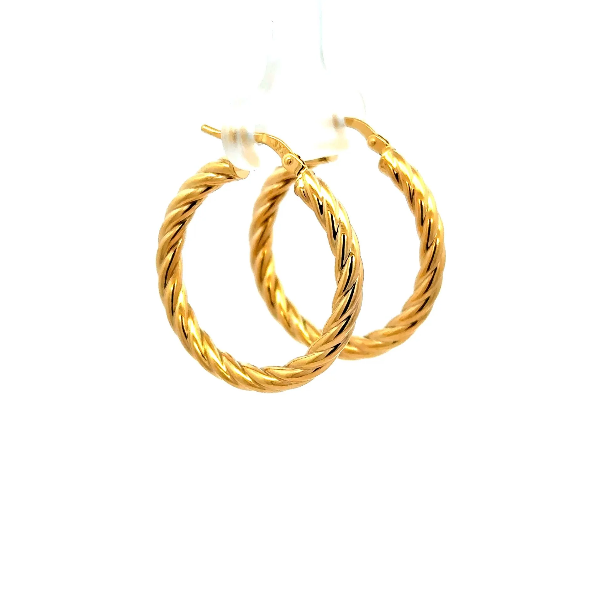 Earrings Twisted Hoops 27.5 3mm 10K - Image 3