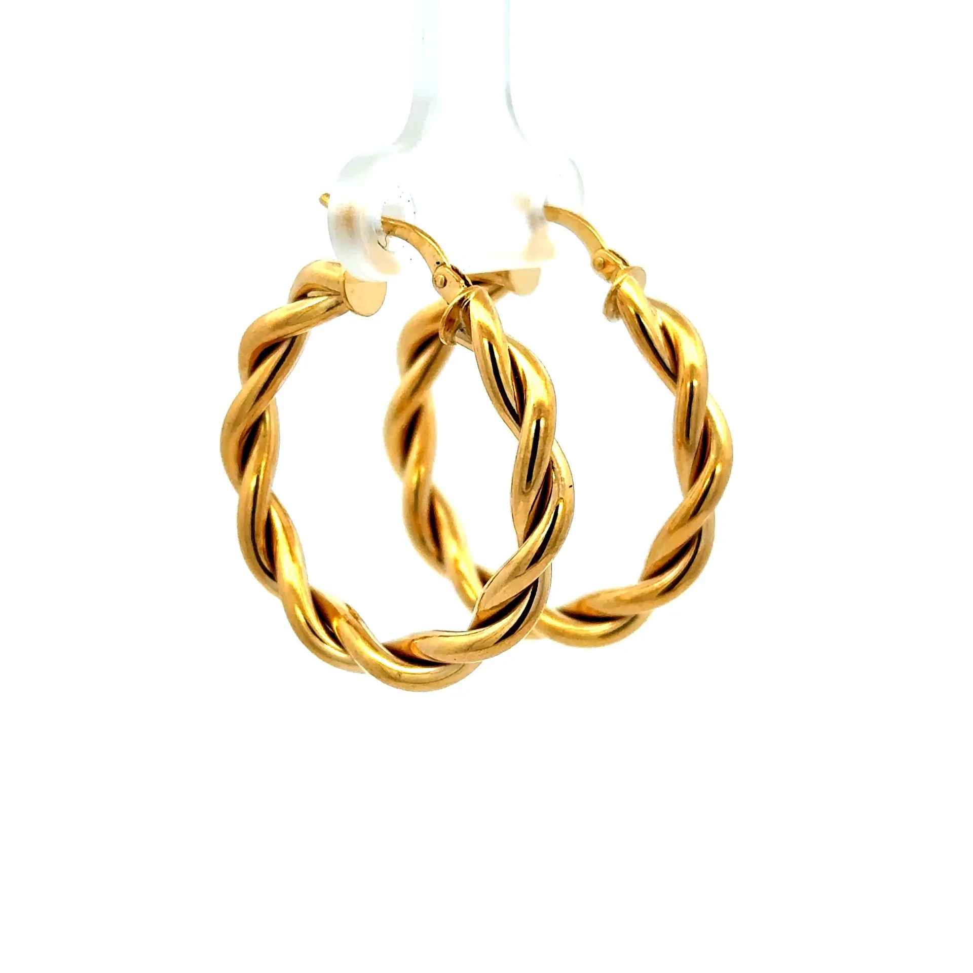 Earrings Twisted Hoops 29 4mm 10K - Image 3