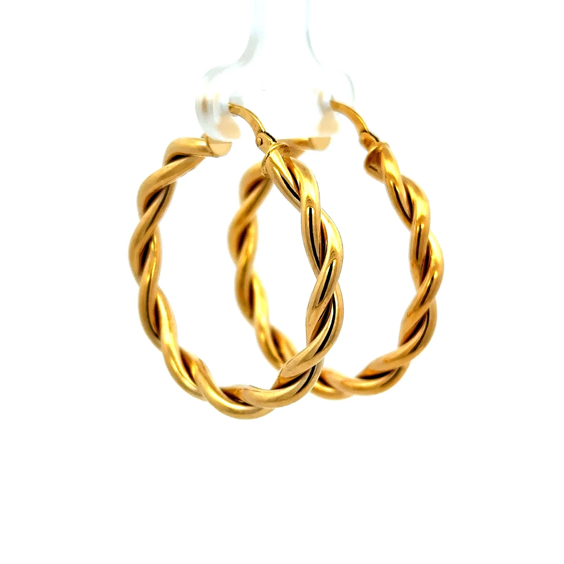 Earrings Twisted Hoops 29 4mm 10K - Image 4
