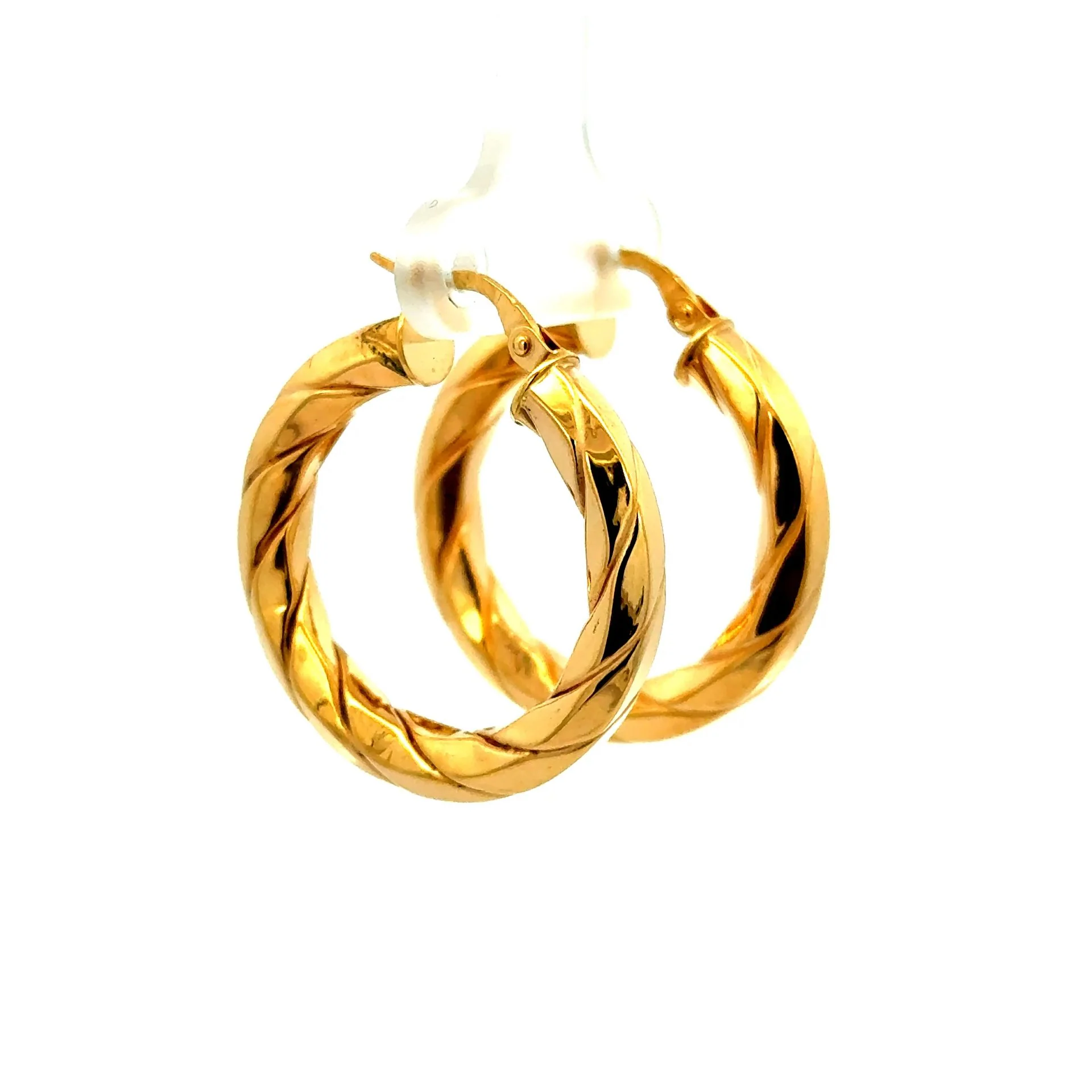 Earrings Twisted Hoops 29.5 4.5mm 10K - Image 5