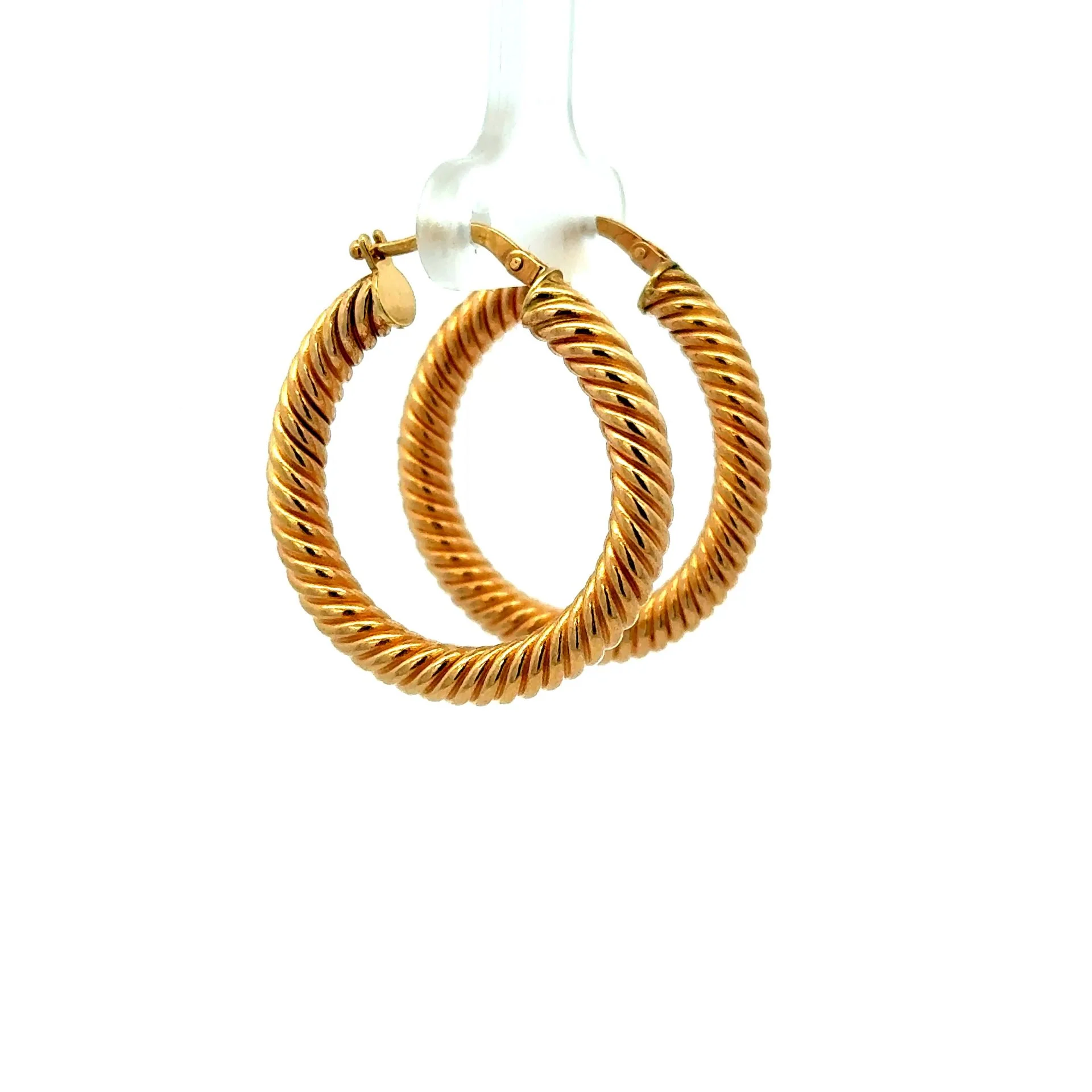 Earrings Twisted Hoops 30 4mm 10K - Image 3