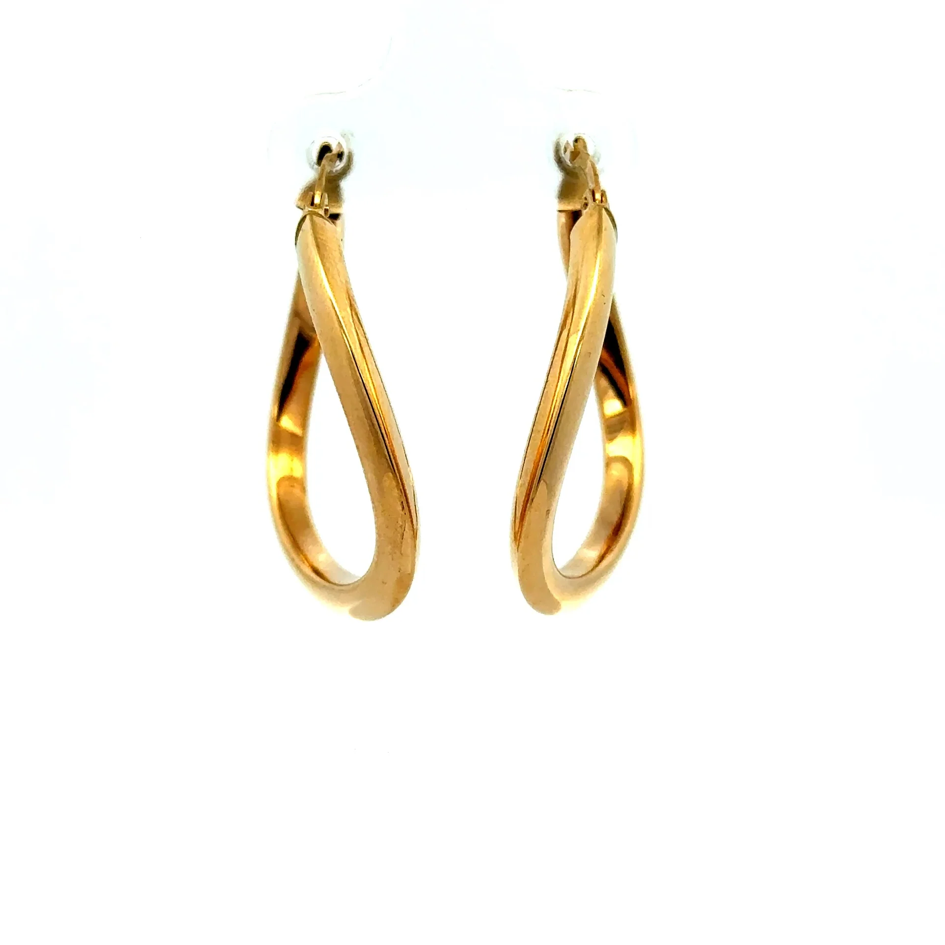 Earrings Twisted Hoops 32 3mm 10K