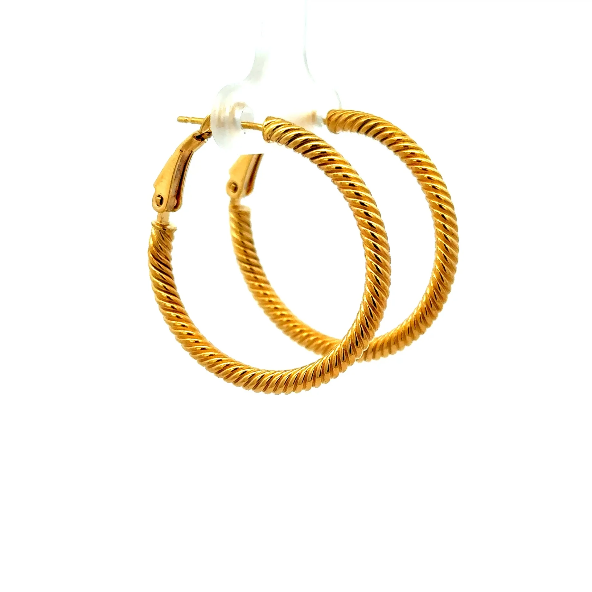 Earrings Twisted Hoops 38 4mm 10K - Image 4
