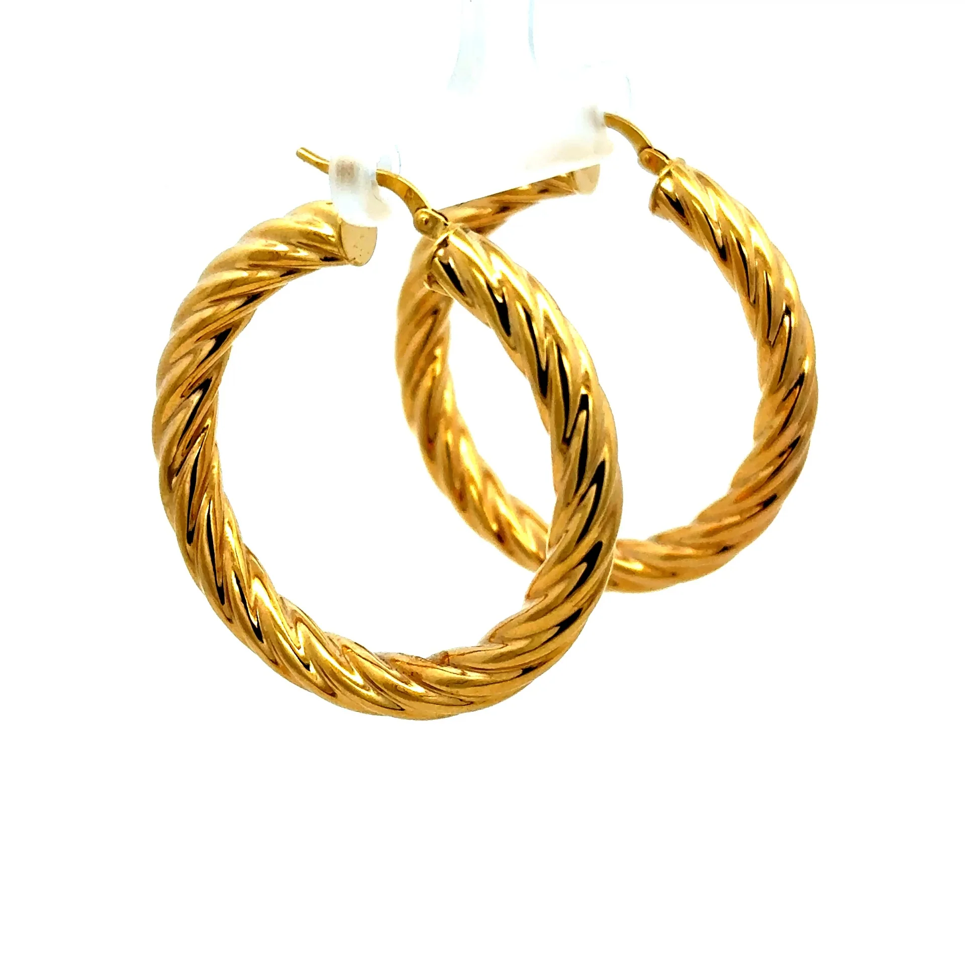 Earrings Twisted Hoops 40 5mm 10K - Image 2